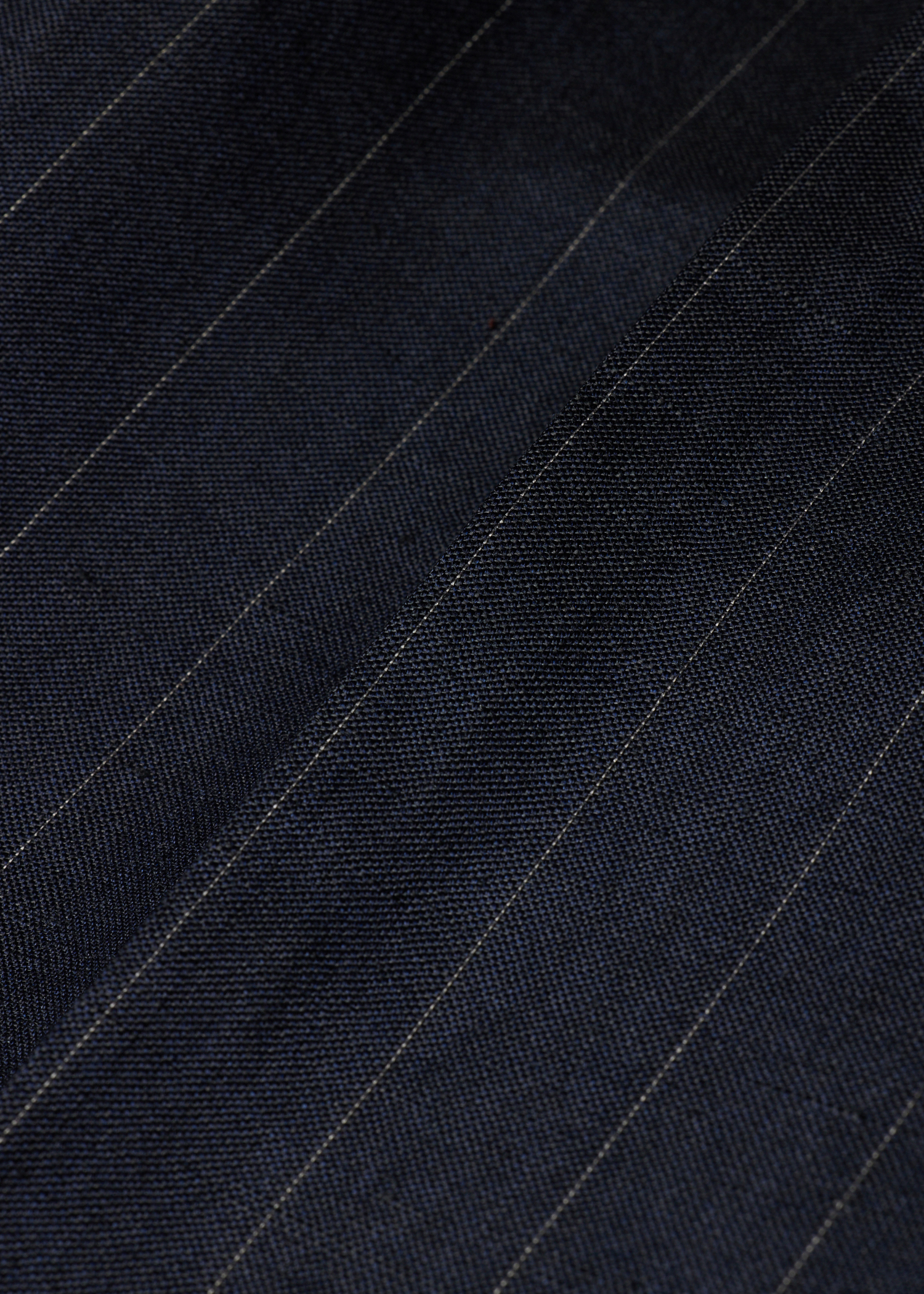 Navy Wool-Linen Pinstripe Elasticated Waist Trousers thumbnail 9