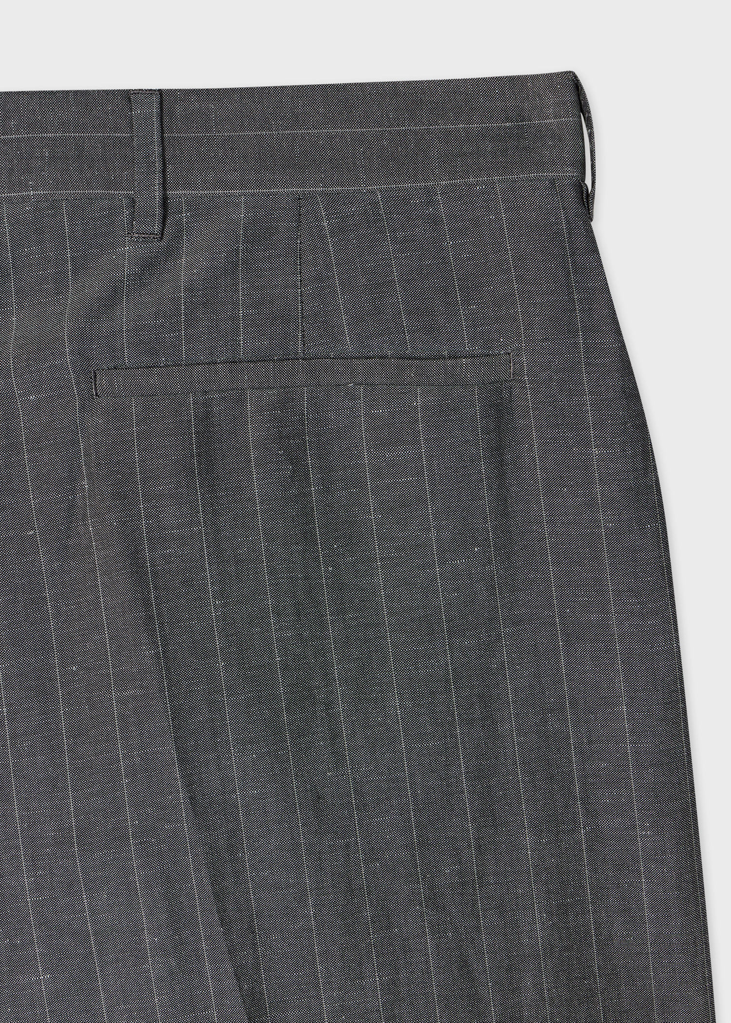 Relaxed-Fit Grey Wool-Linen Pinstripe Trousers thumbnail 3