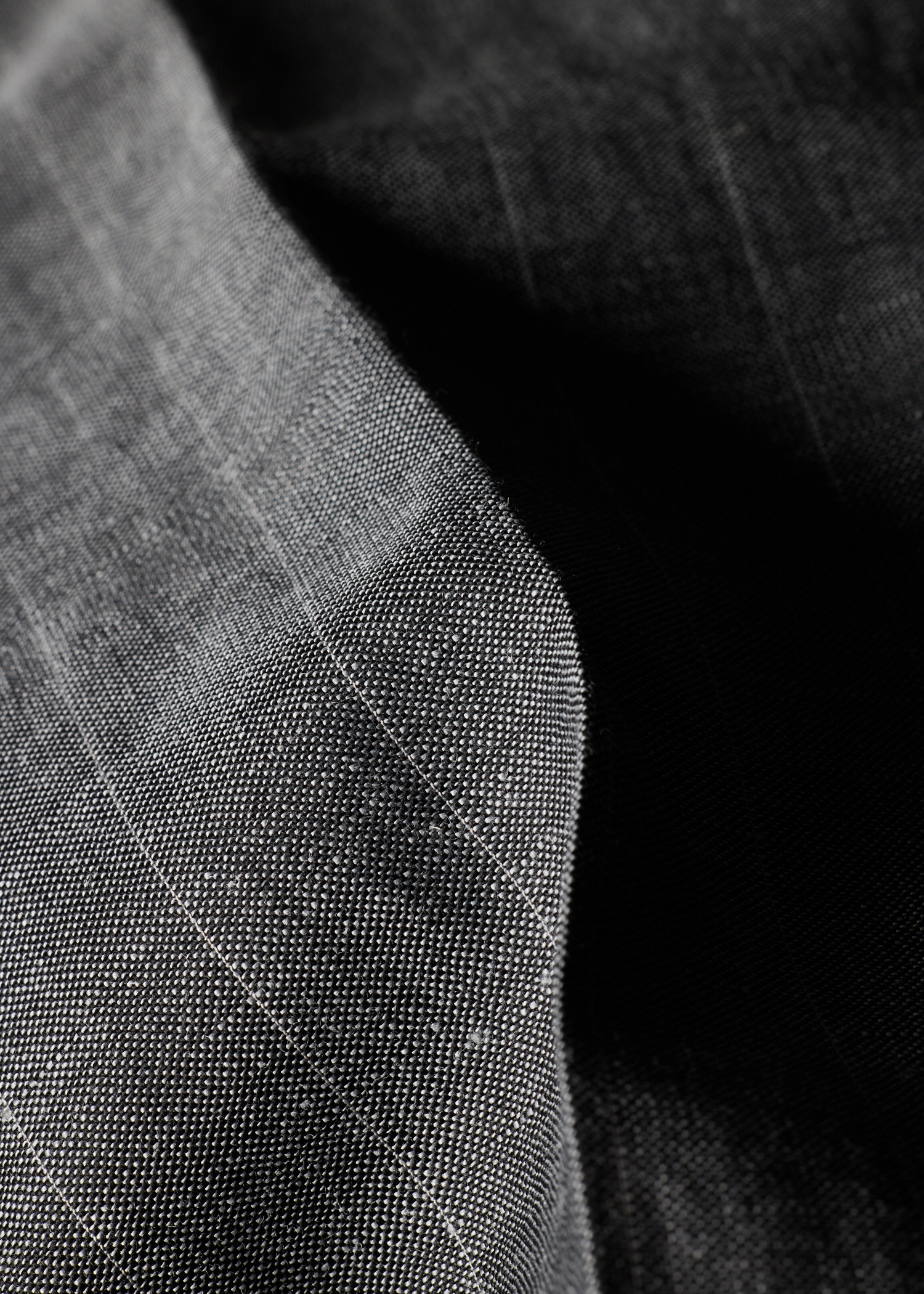 Relaxed-Fit Grey Wool-Linen Pinstripe Trousers thumbnail 11