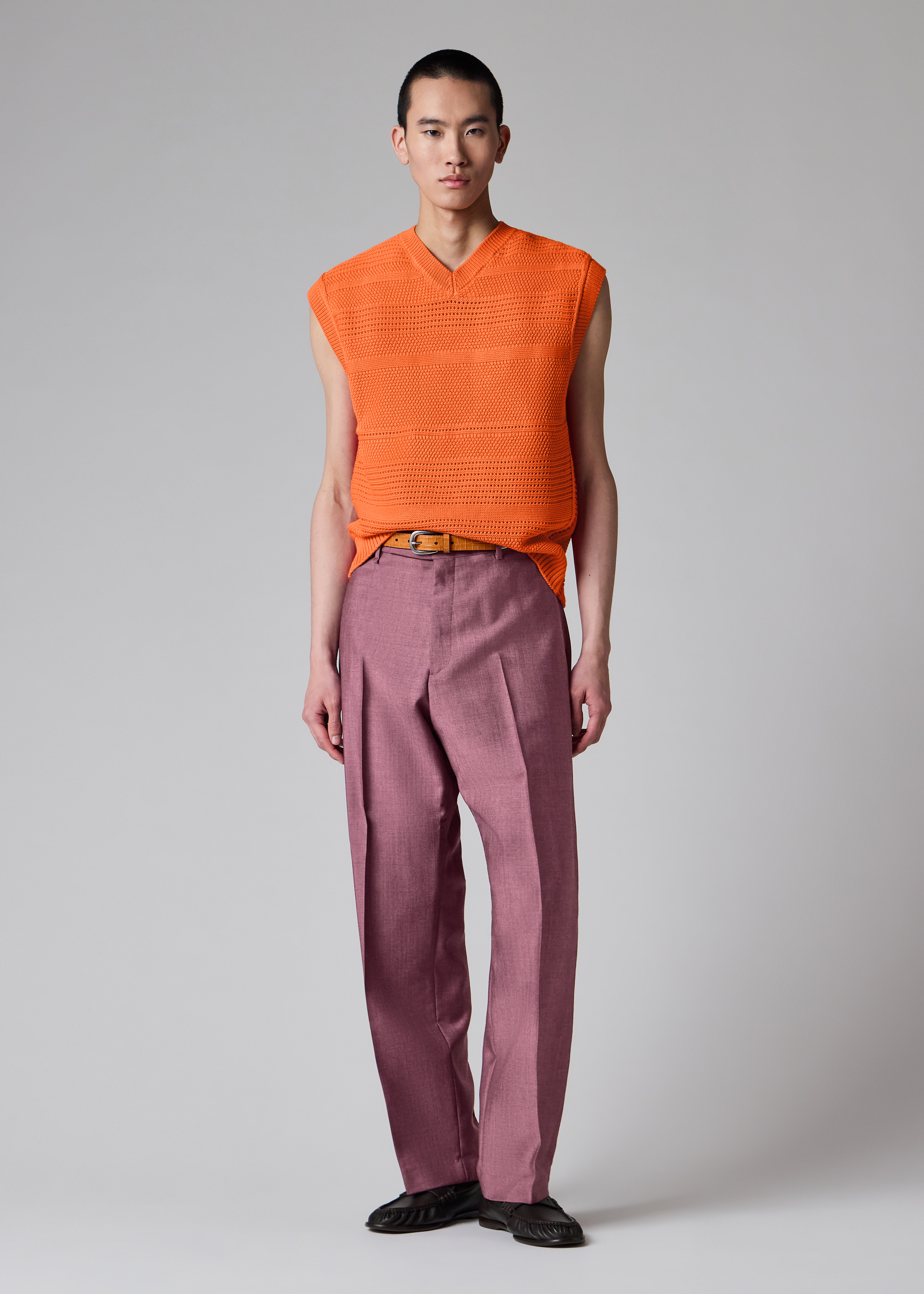 Paul Smith Relaxed-Fit Pink Overdyed Wool-Mohair Trousers | King's