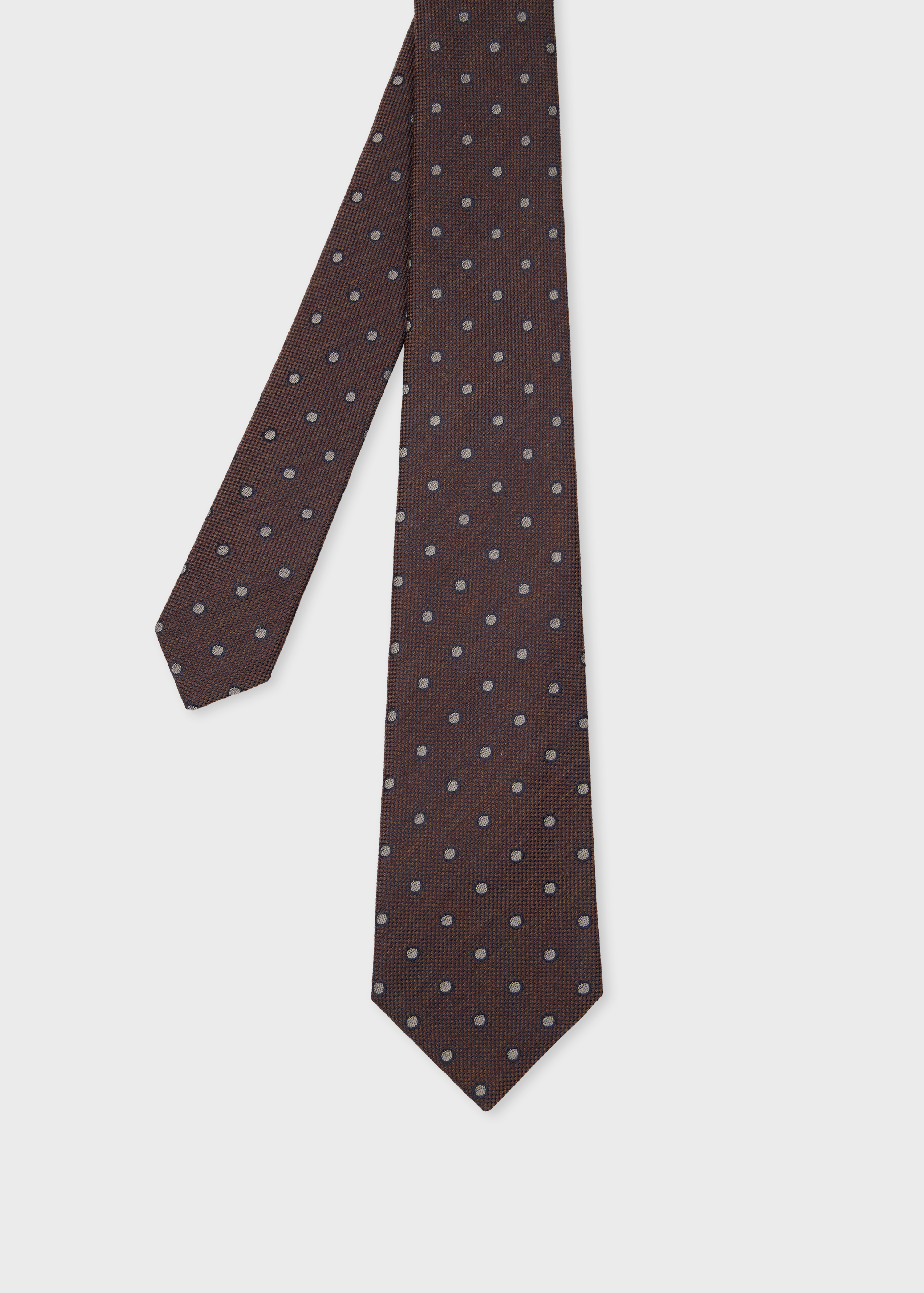 Paul Smith Brown Silk and Wool-Blend Polka Dot Tie | King's Cross