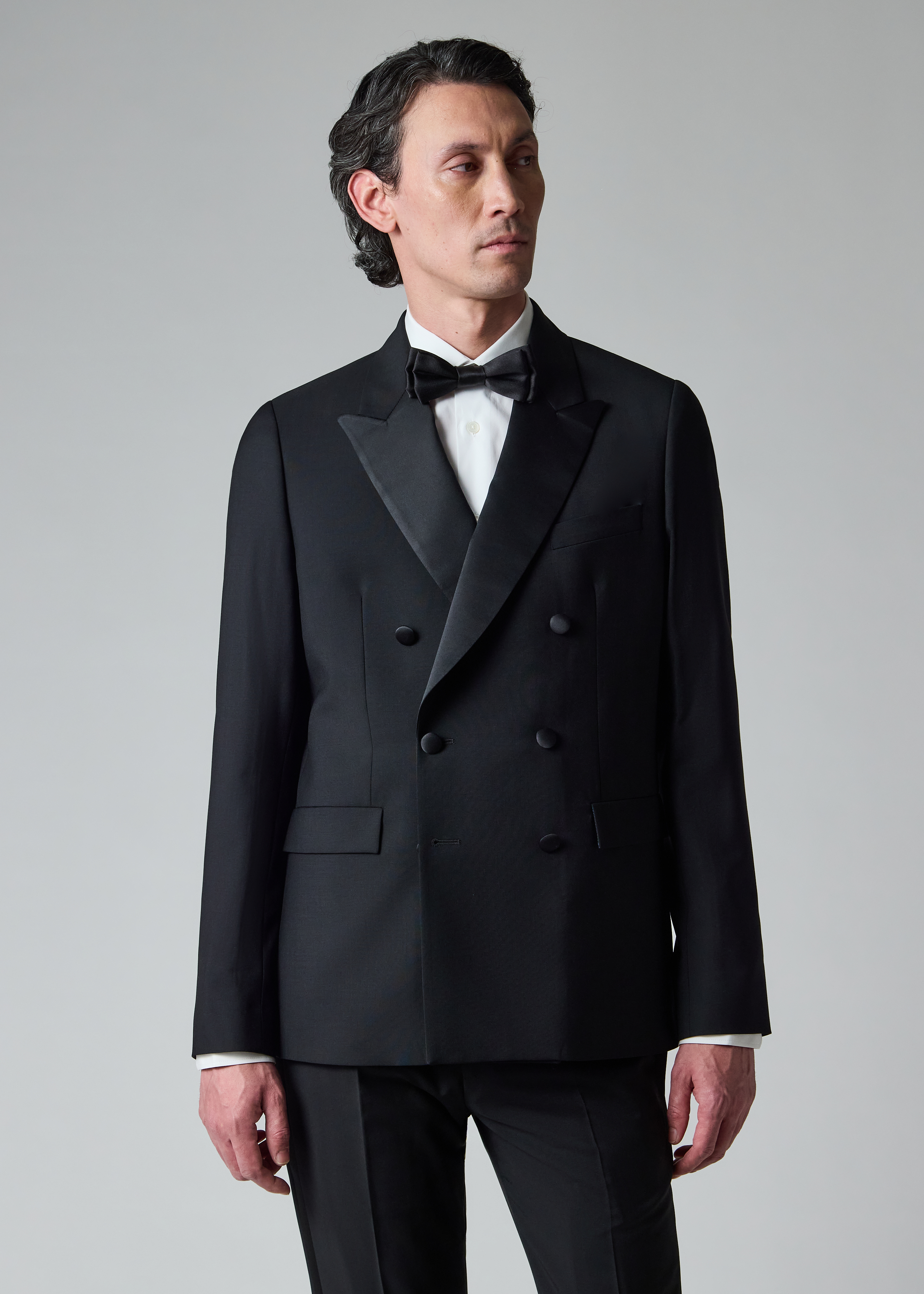 The Soho - Black Wool-Mohair Double-Breasted Evening Blazer primary image