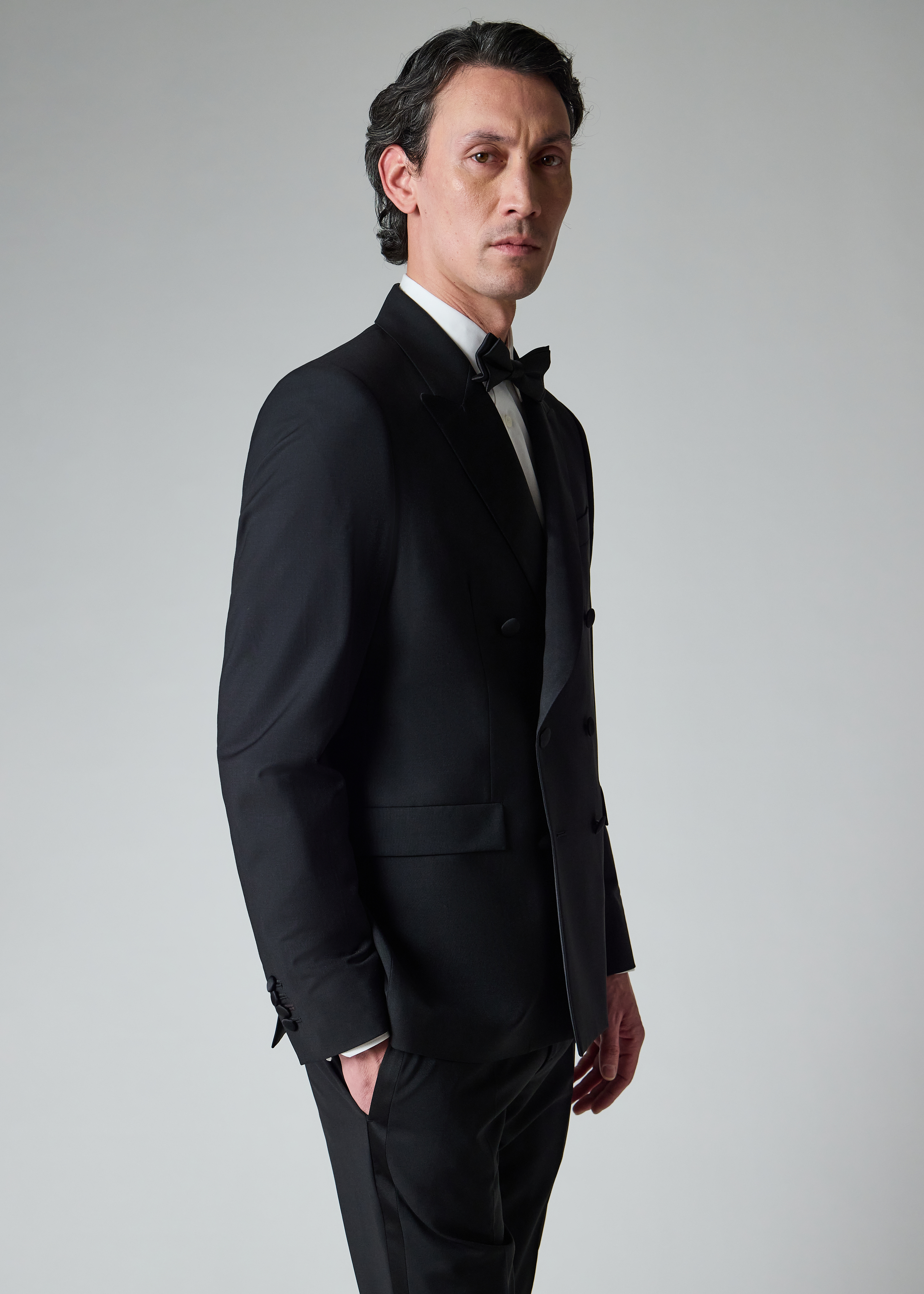 The Soho - Black Wool-Mohair Double-Breasted Evening Blazer thumbnail 4