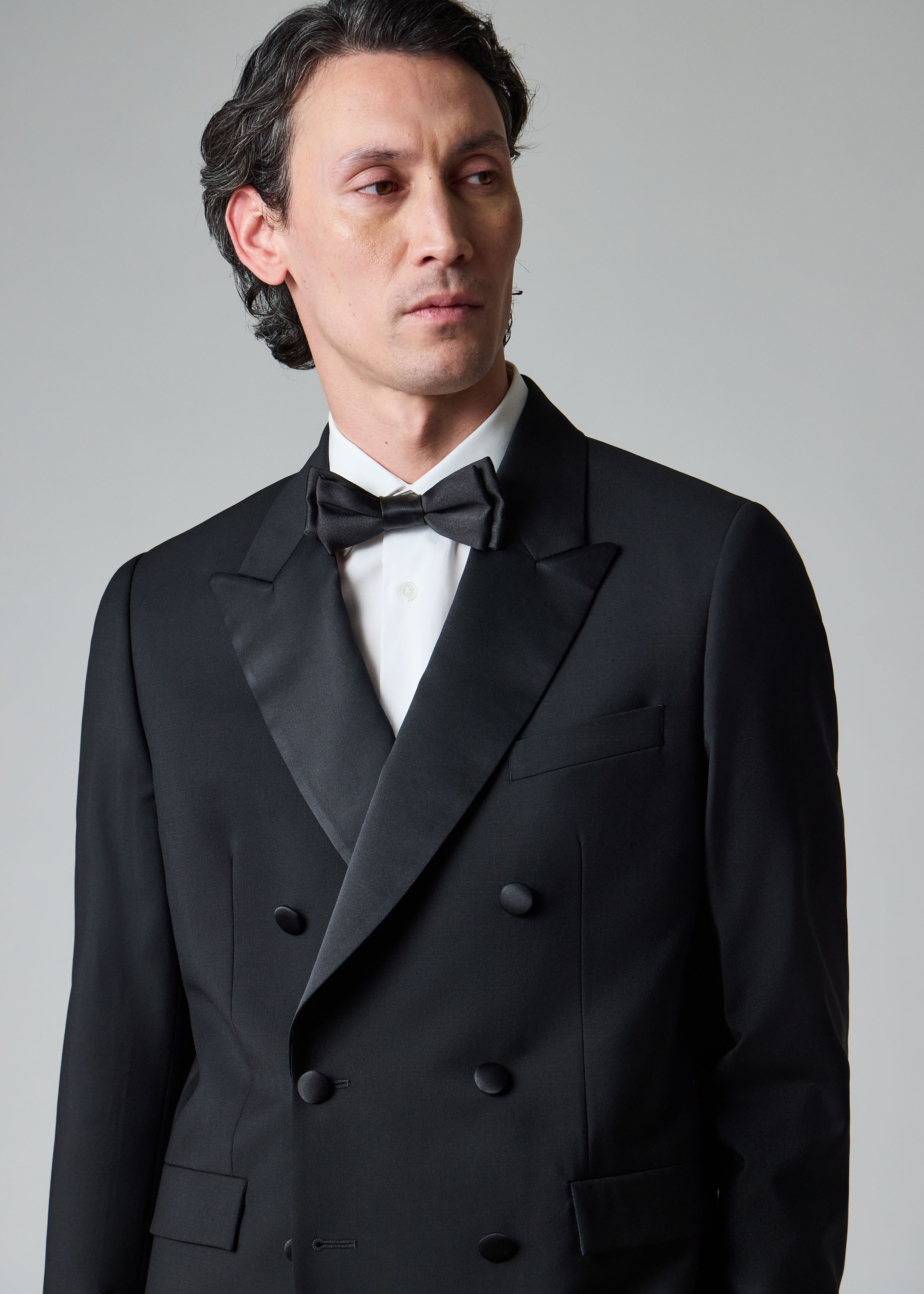 The Soho - Black Wool-Mohair Double-Breasted Evening Blazer thumbnail 3