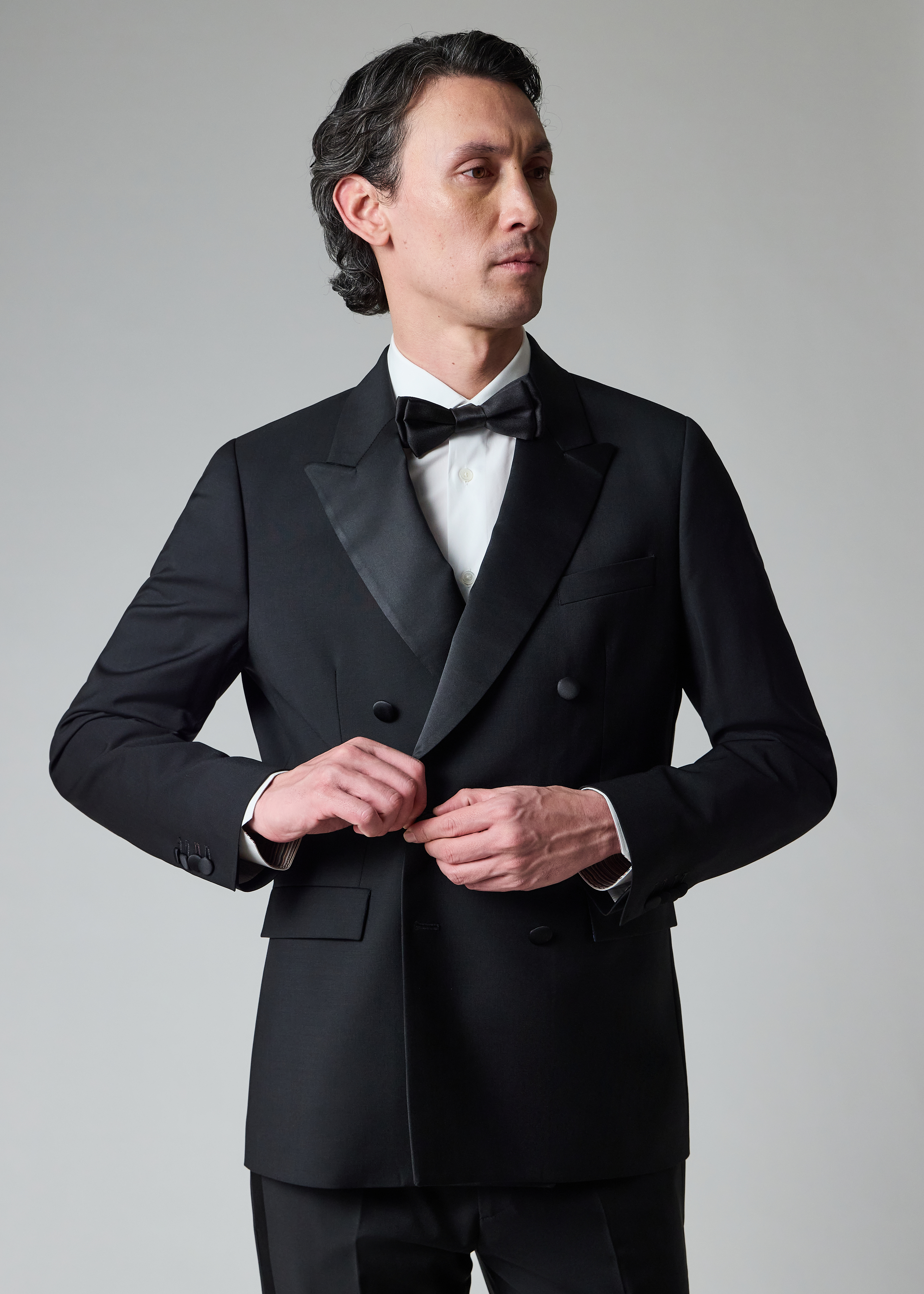 The Soho - Black Wool-Mohair Double-Breasted Evening Blazer thumbnail 5