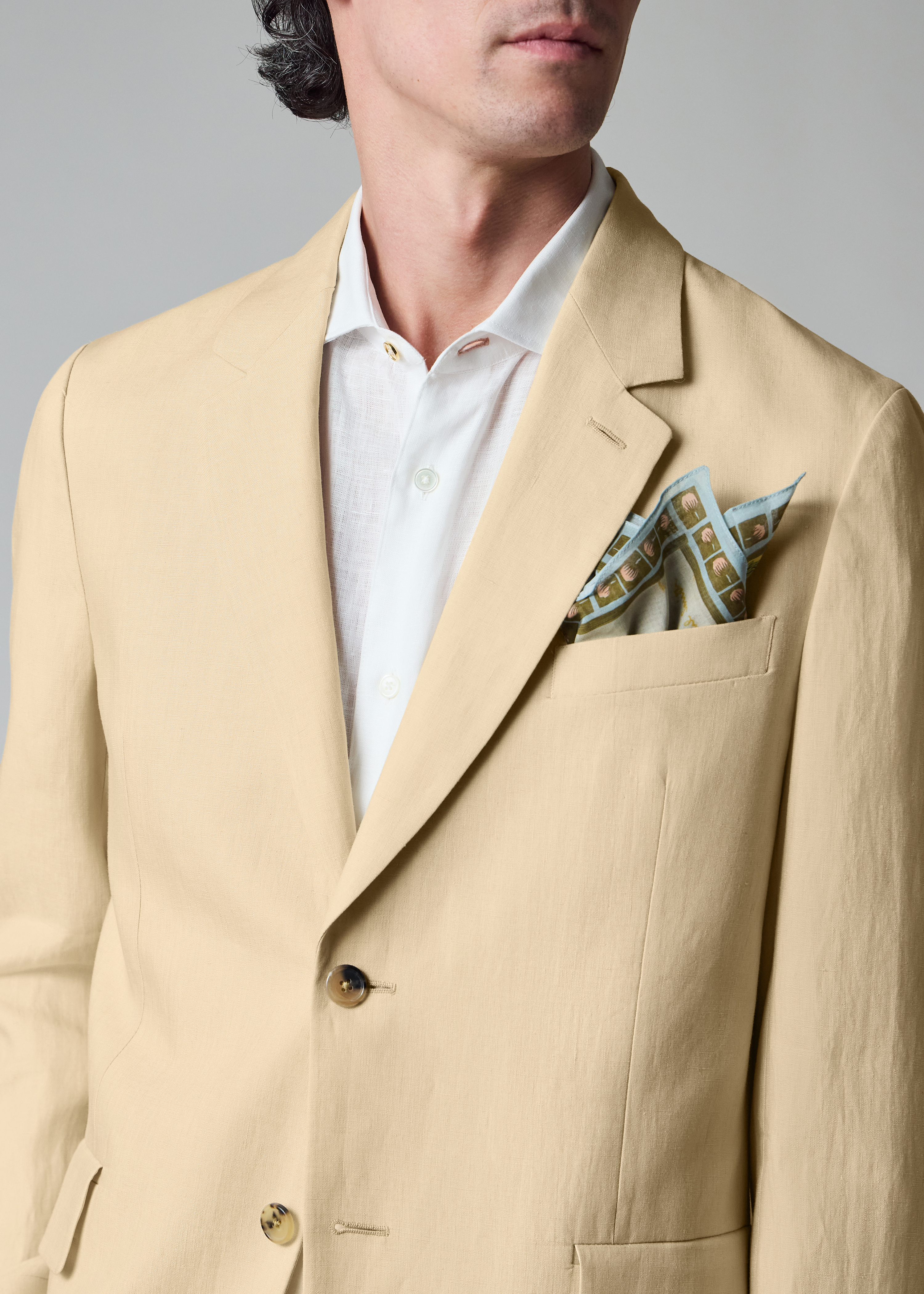 Ecru Linen Buggy-Lined Blazer thumbnail 9