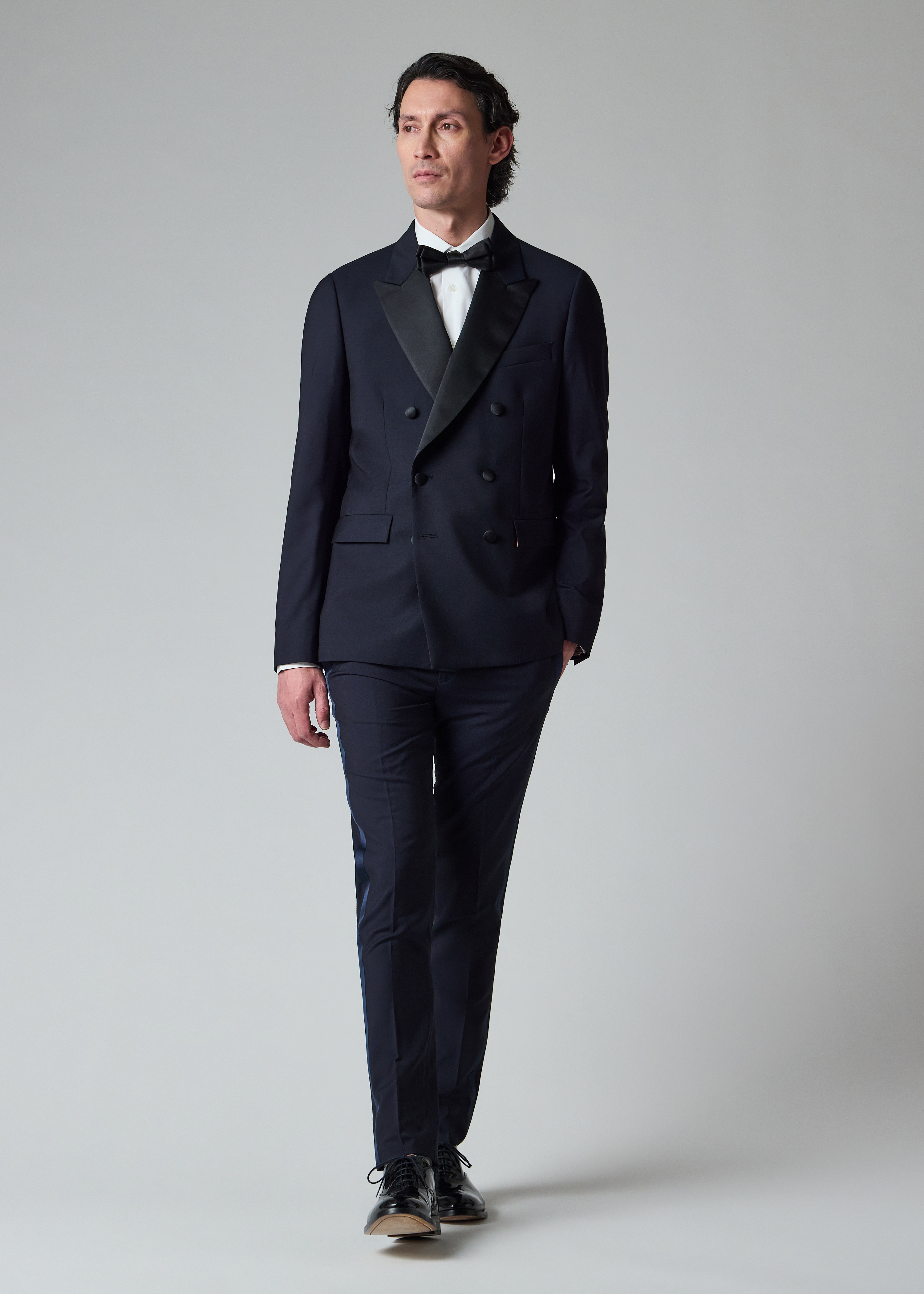 The Soho - Dark Navy Wool-Mohair Double-Breasted Evening Blazer thumbnail 5