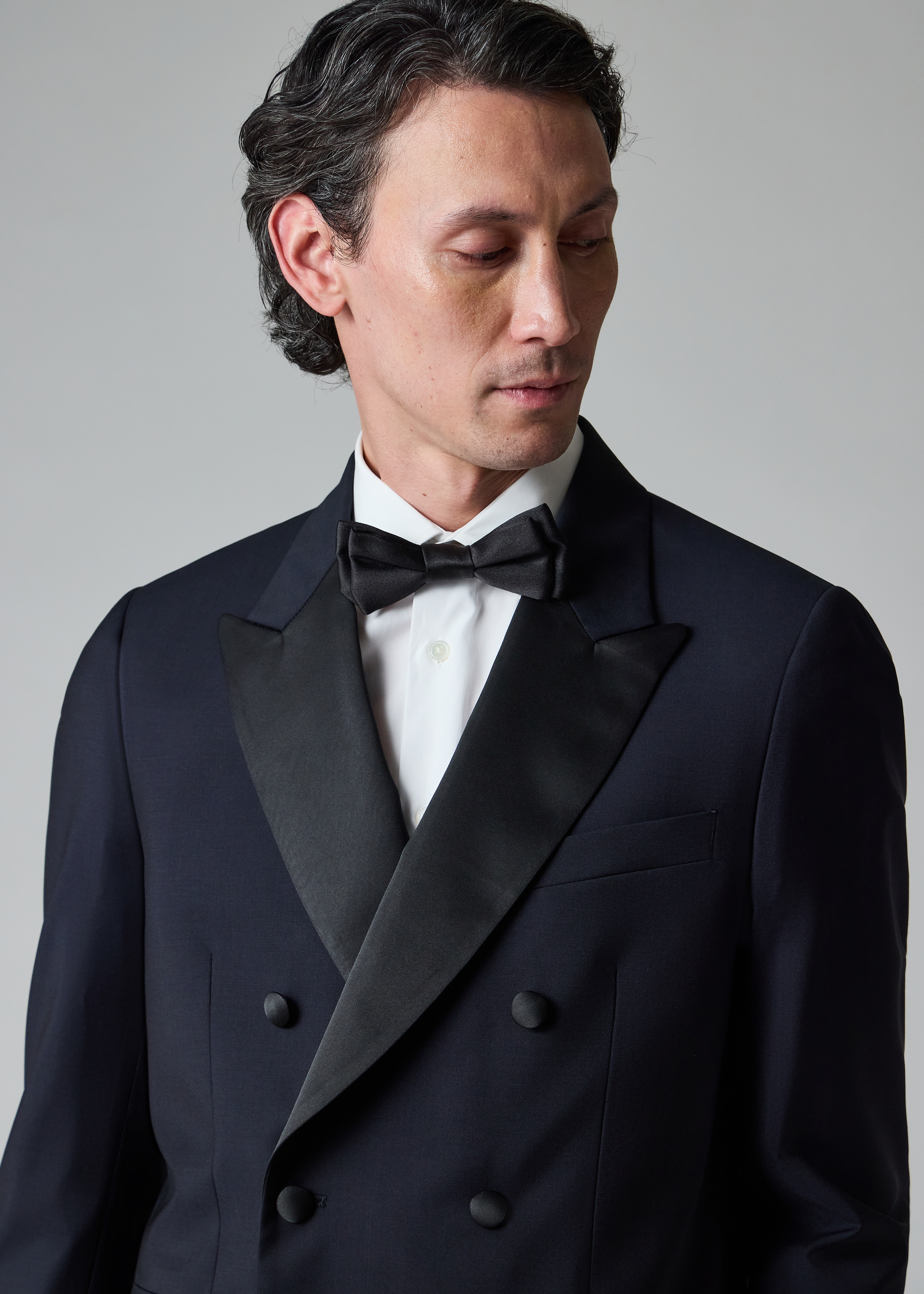The Soho - Dark Navy Wool-Mohair Double-Breasted Evening Blazer primary image