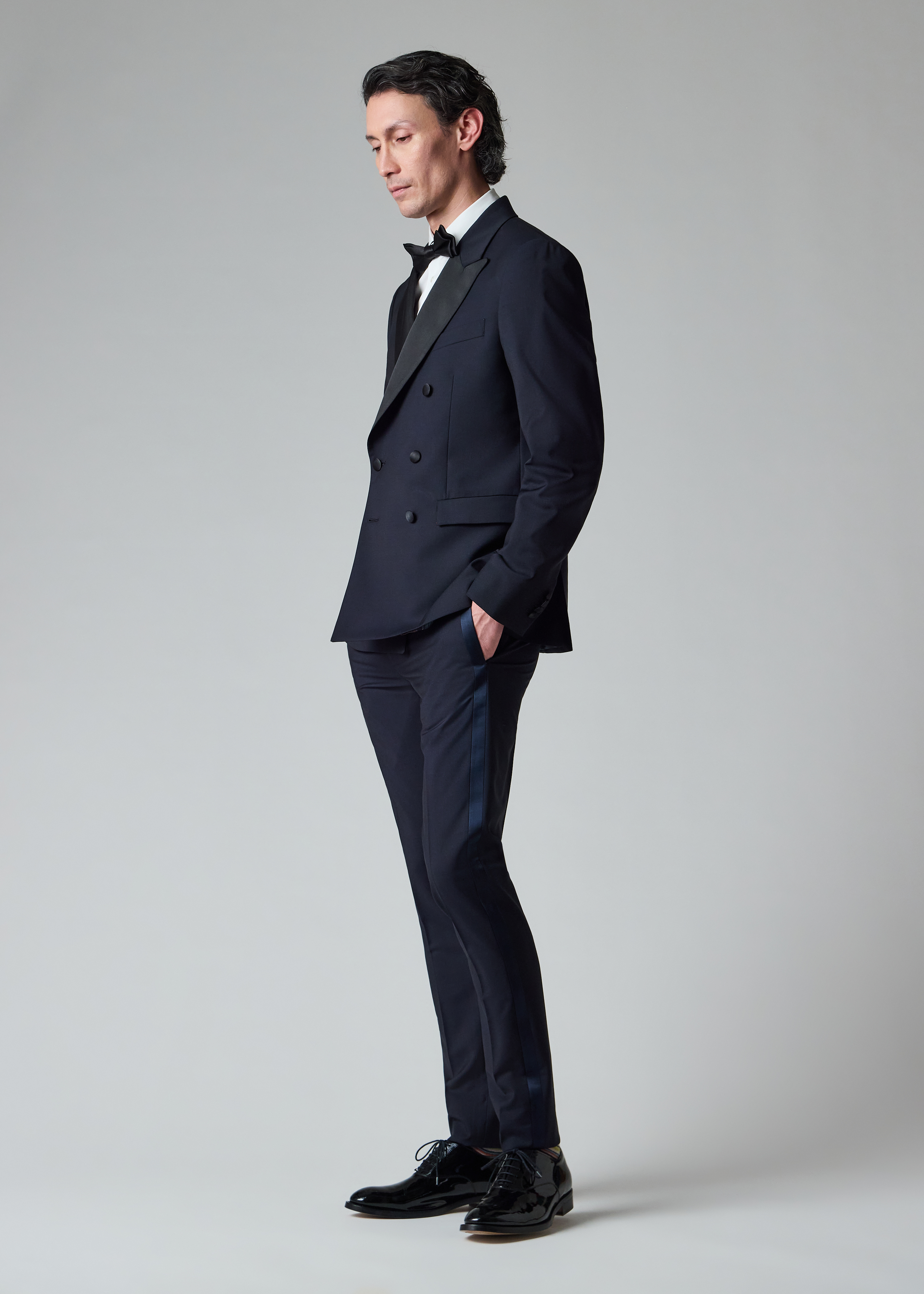 Slim-Fit Navy Wool-Mohair Evening Trousers thumbnail 4