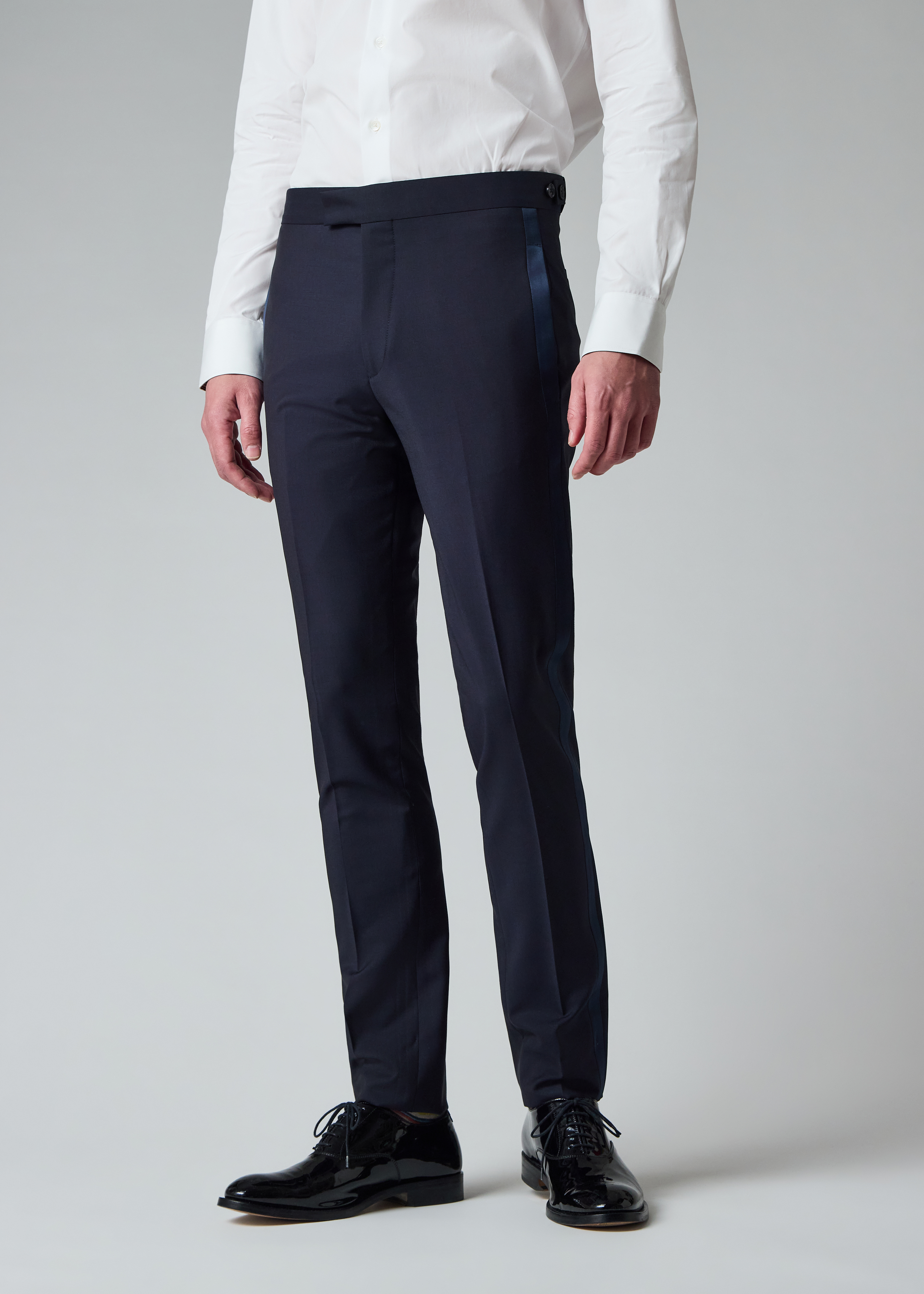Slim-Fit Navy Wool-Mohair Evening Trousers primary image