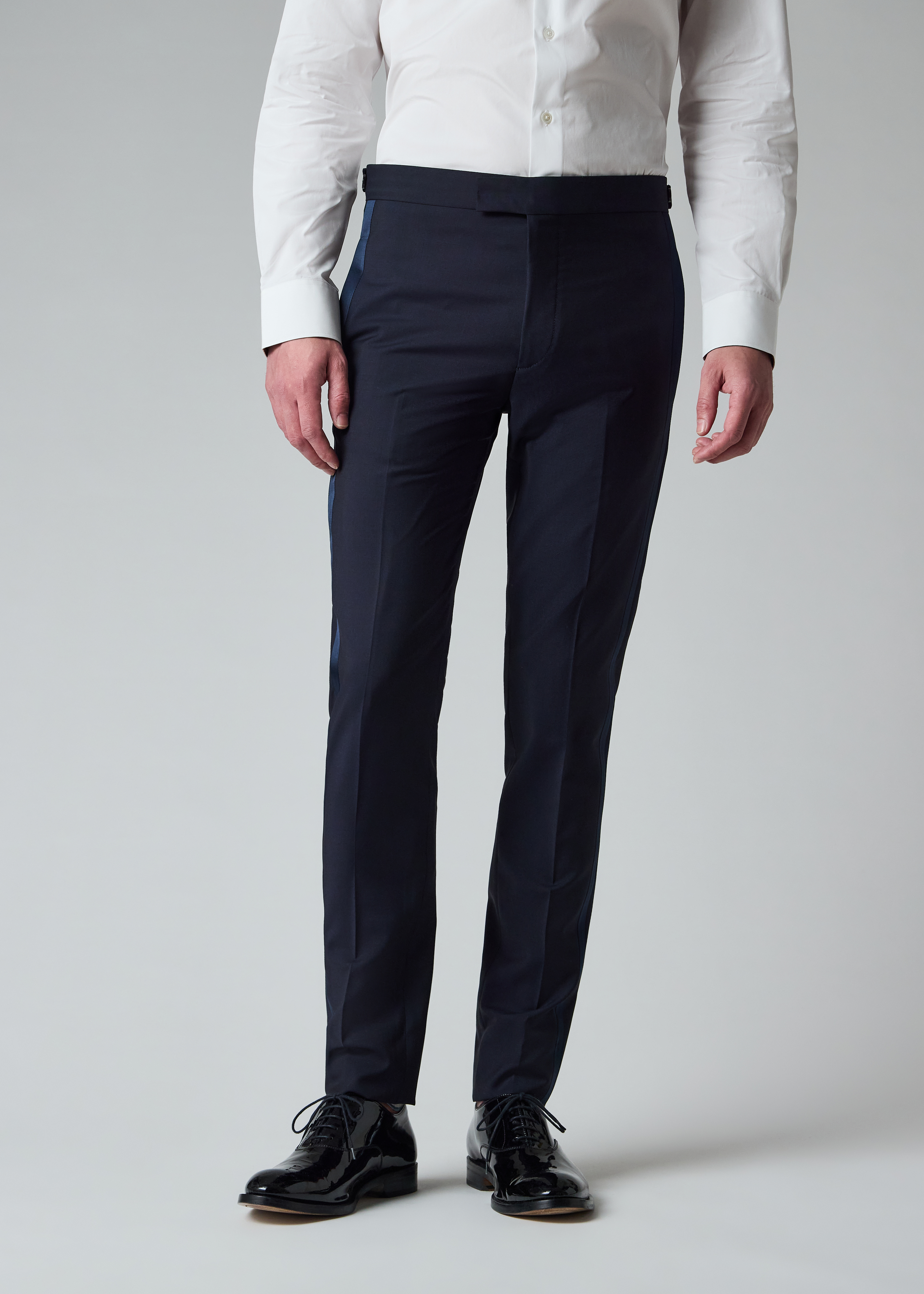 Slim-Fit Navy Wool-Mohair Evening Trousers thumbnail 3