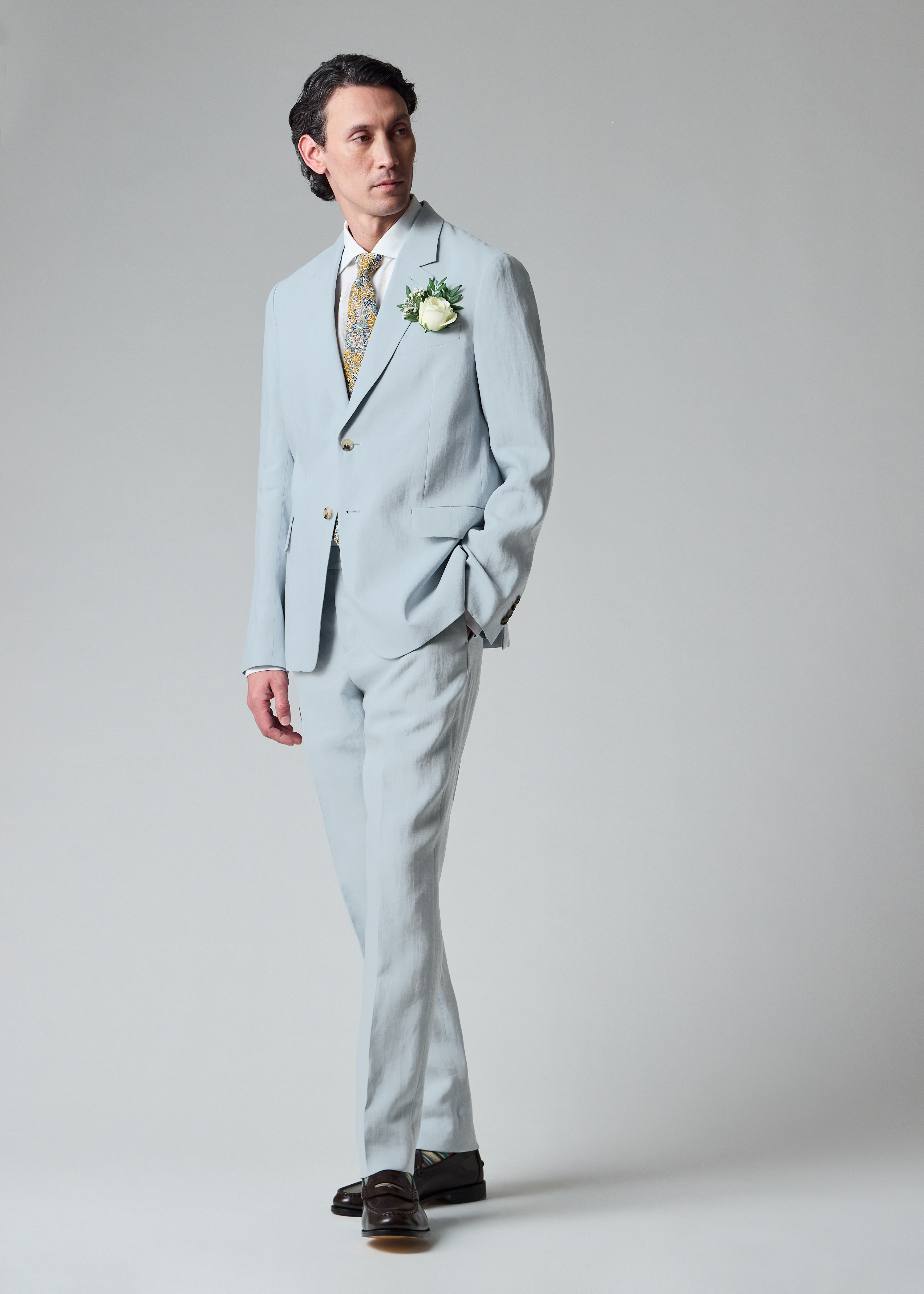 Light Blue Linen Buggy-Lined Blazer thumbnail 14