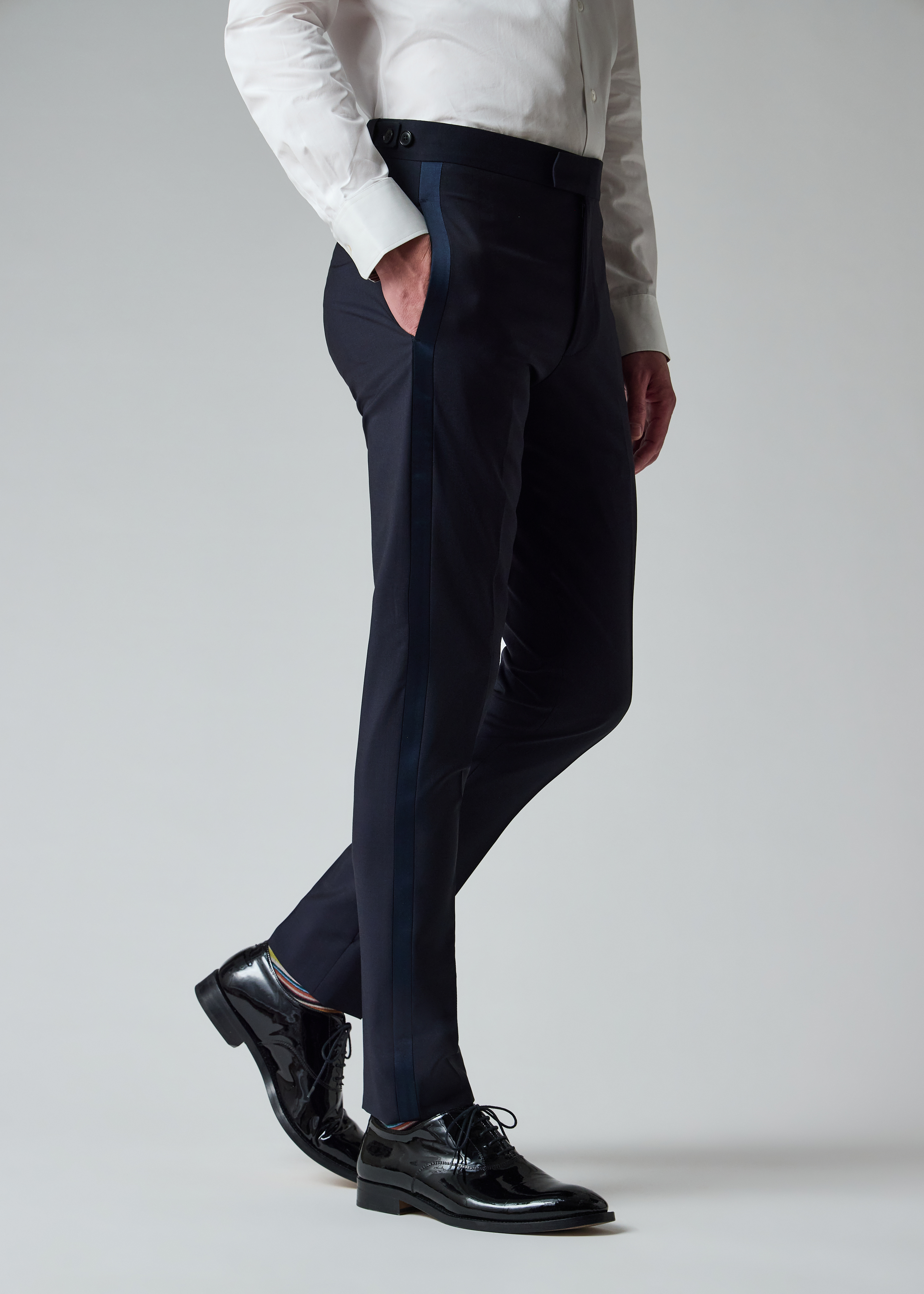 Slim-Fit Navy Wool-Mohair Evening Trousers thumbnail 5