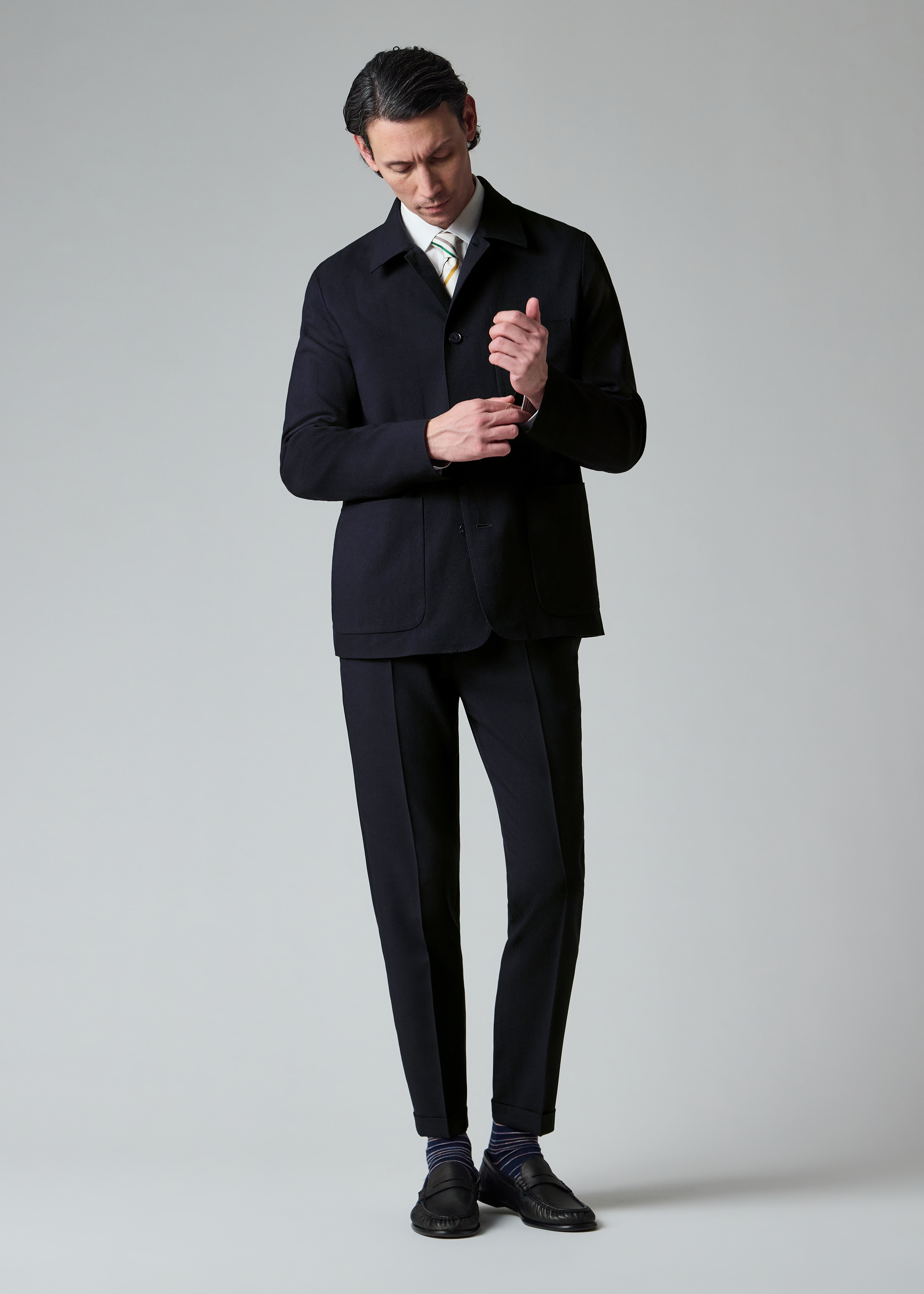 Paul Smith Navy Two-Ply Hopsack Wool Work Jacket | King's Cross