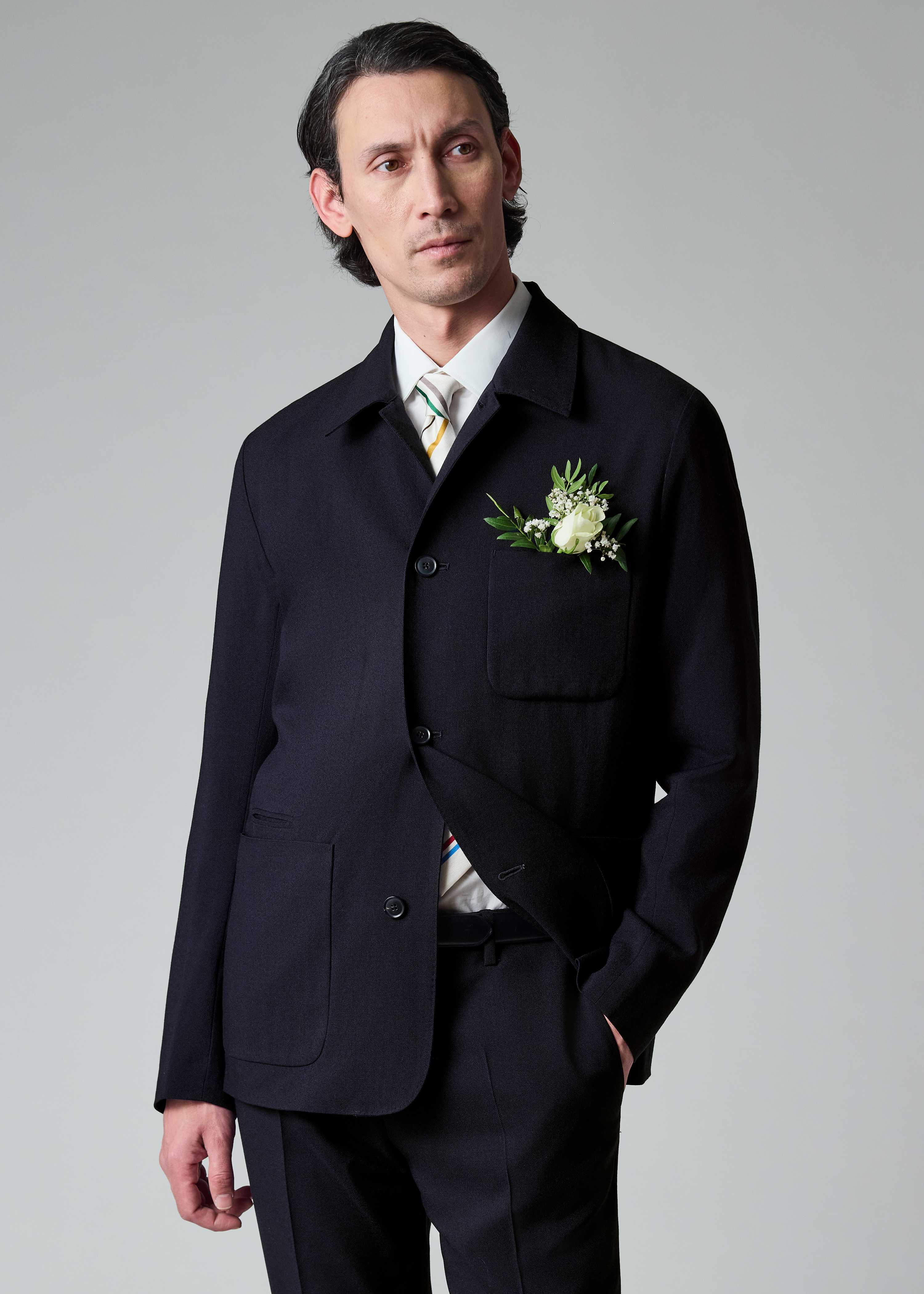 Paul Smith Navy Two-Ply Hopsack Wool Work Jacket | King's Cross