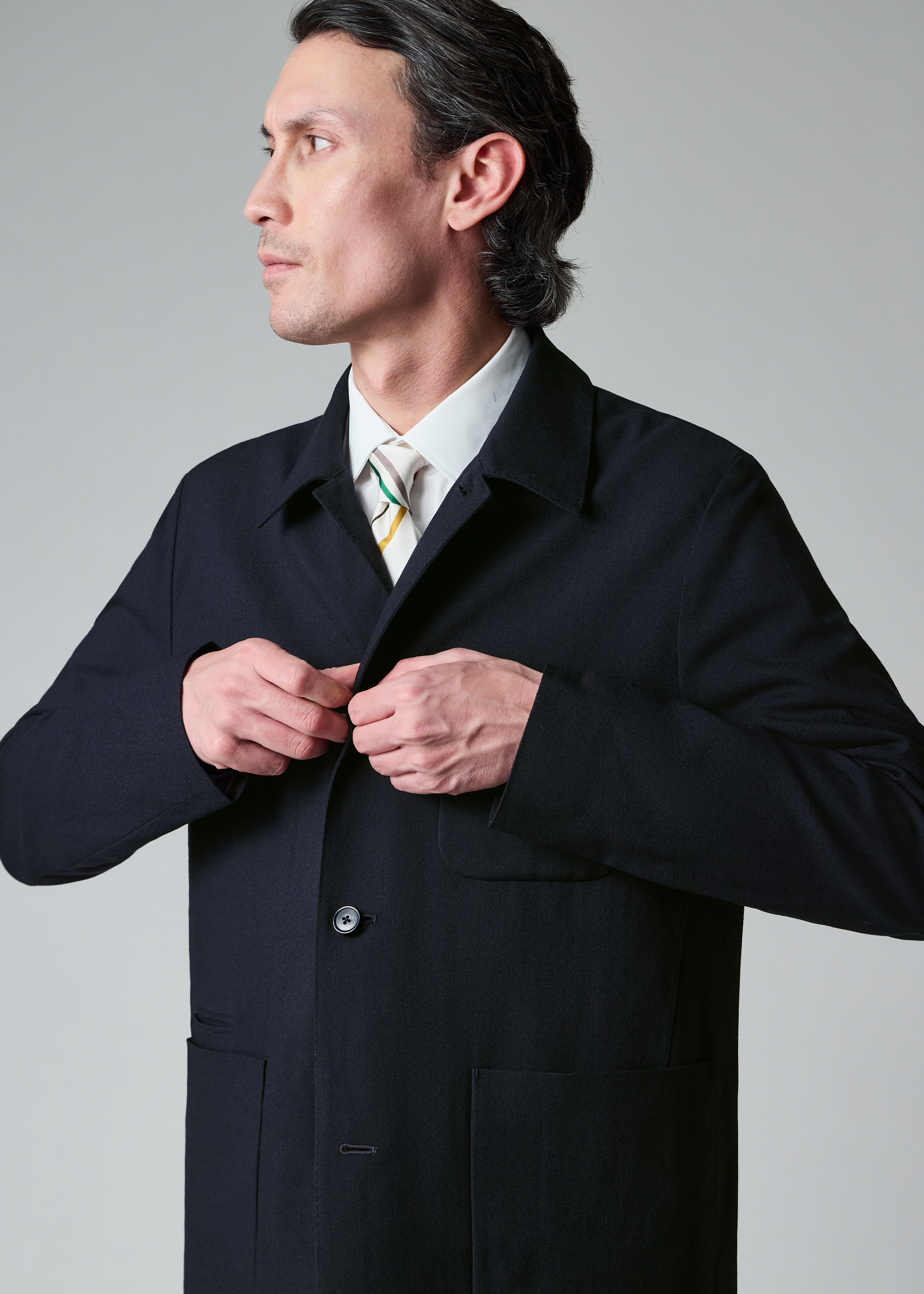 Paul Smith Navy Two-Ply Hopsack Wool Work Jacket | King's Cross
