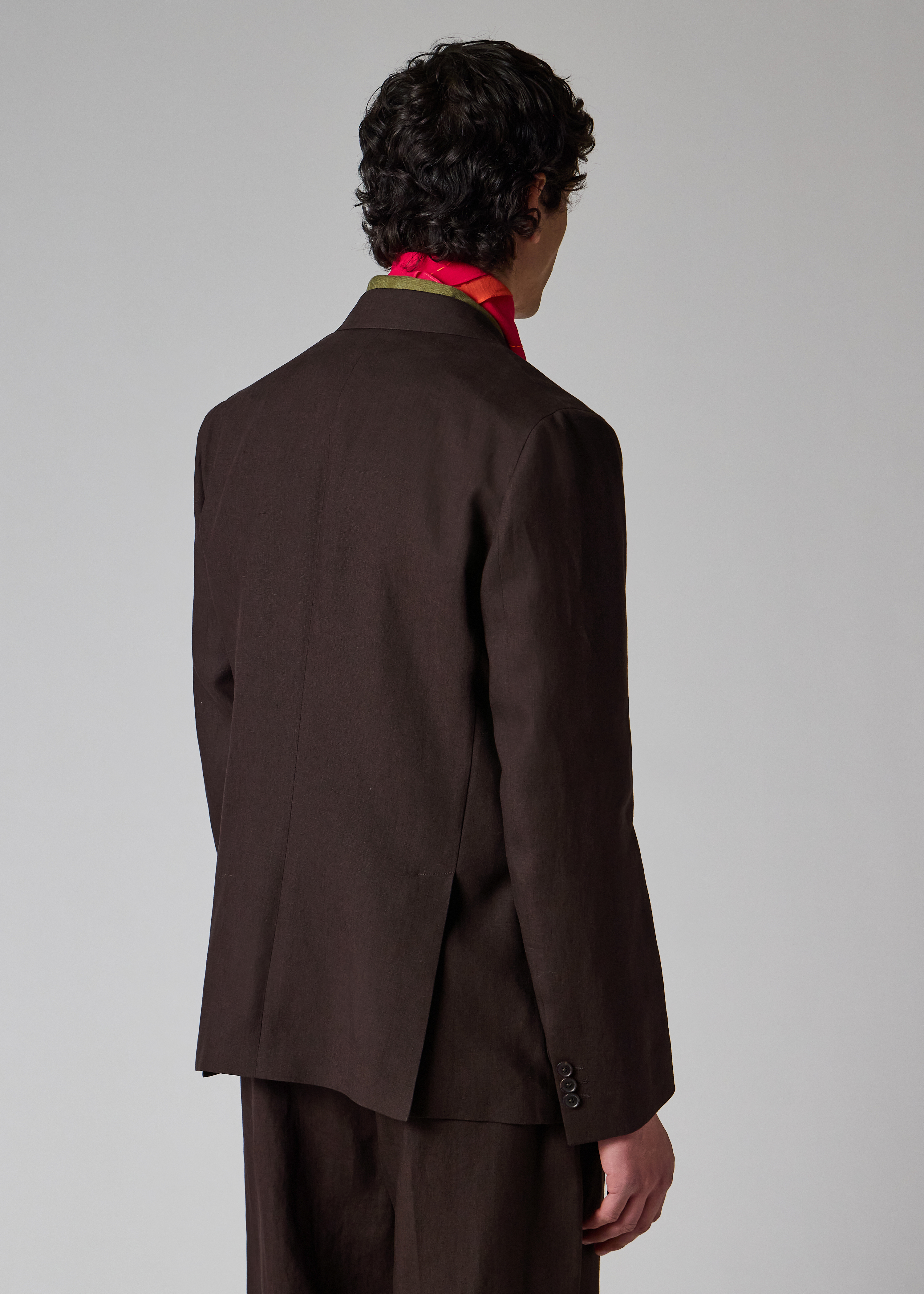Aubergine Linen Double-Breasted Blazer thumbnail 10