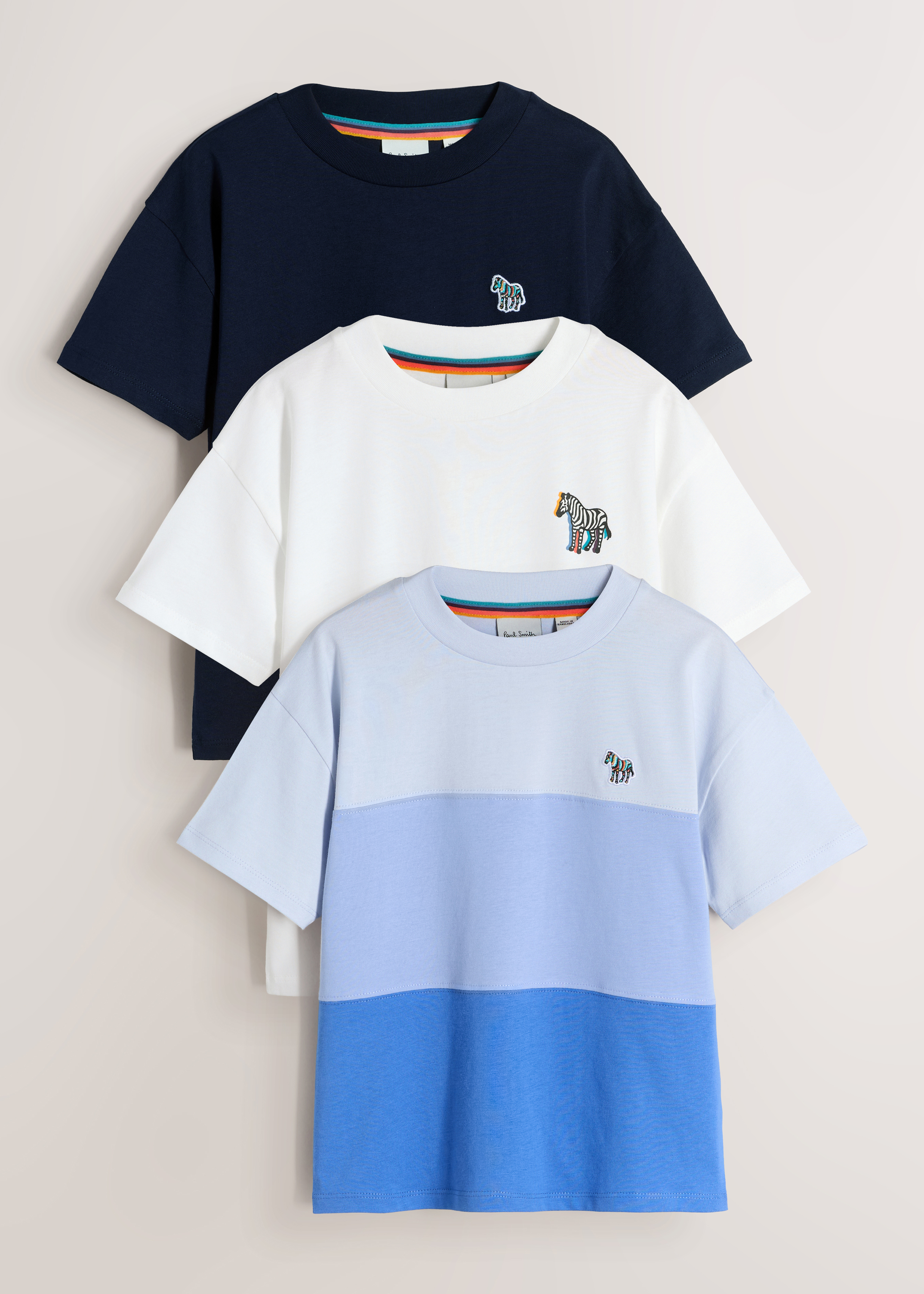 Paul Smith Junior 3-13 Years Mixed Zebra Logo T-Shirts 3 Pack