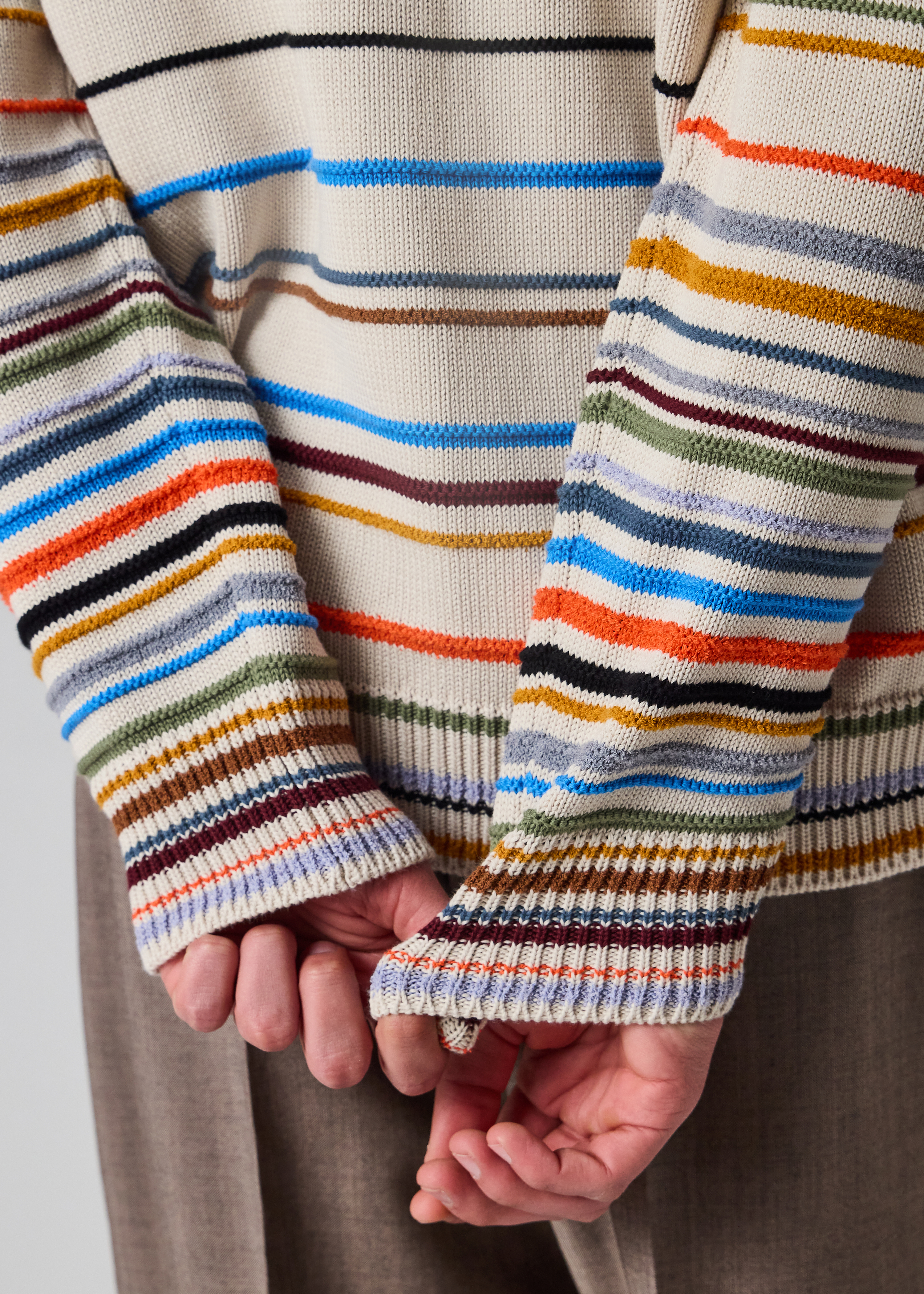 Paul Smith Ecru 'Cairo Stripe' Cotton-Blend Cardigan | King's Cross