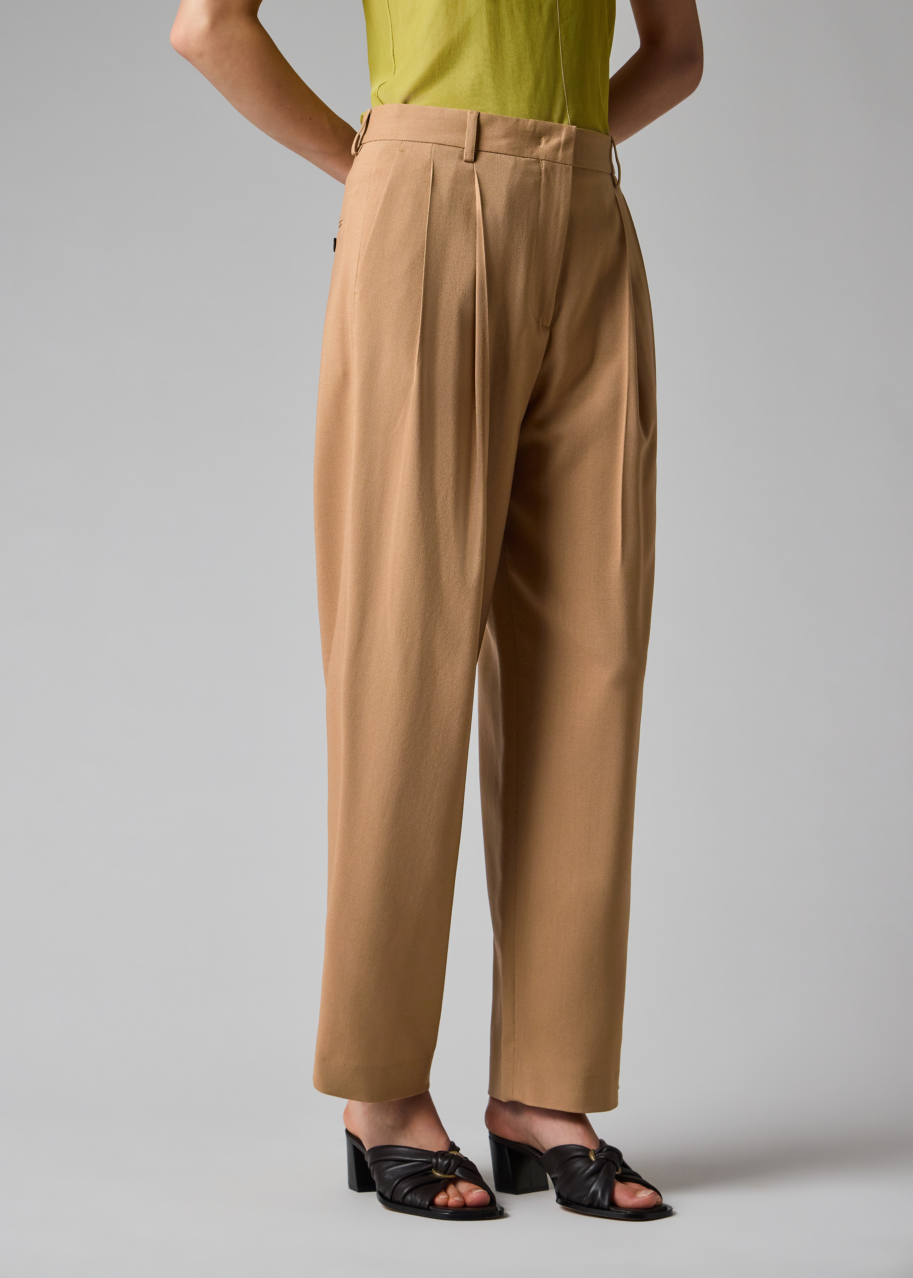 Paul Smith Black Two-Ply Hopsack Wool Pleat Front Trousers