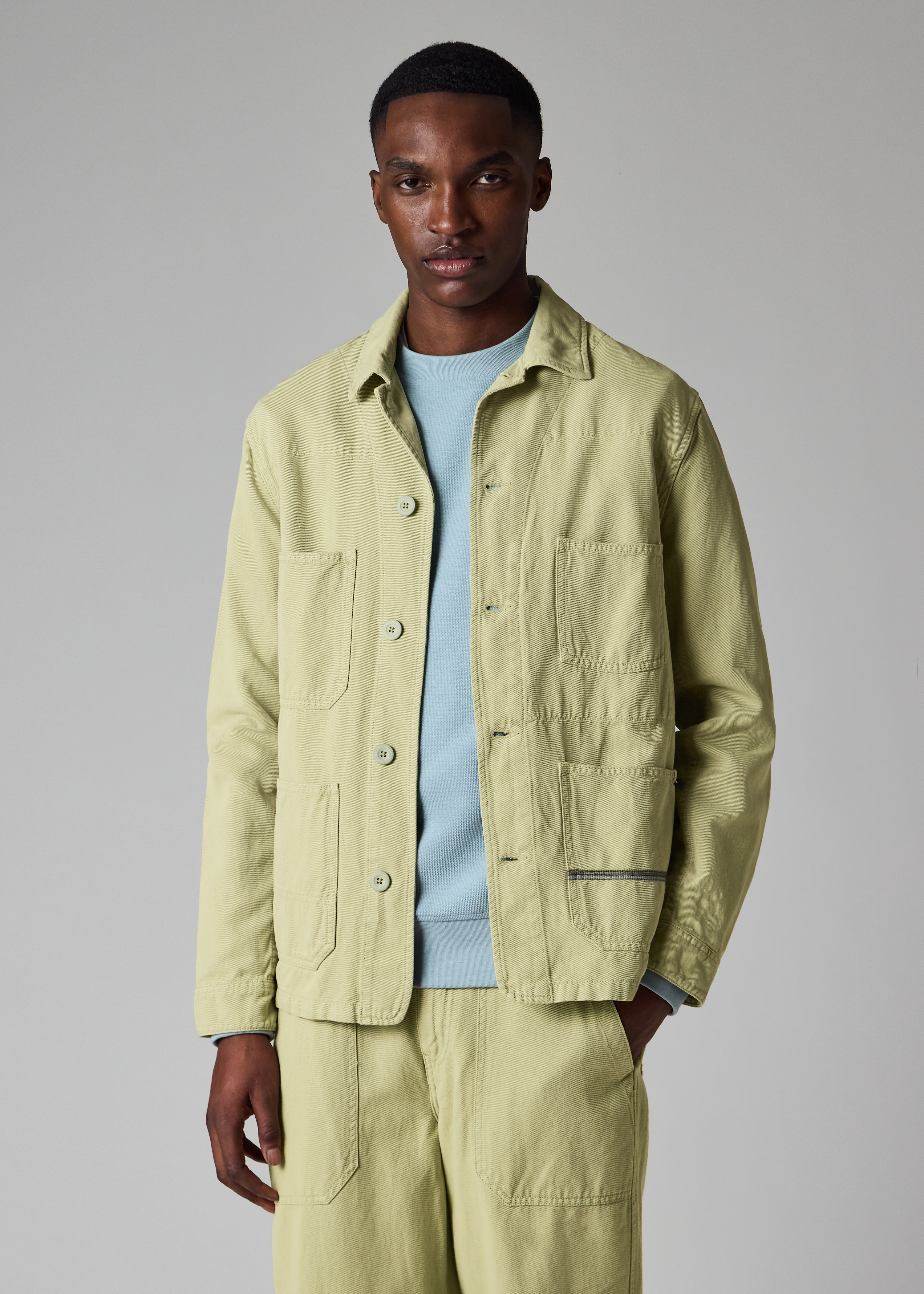 PS Paul Smith Light Green Stretch-Cotton Work Jacket | King's Cross