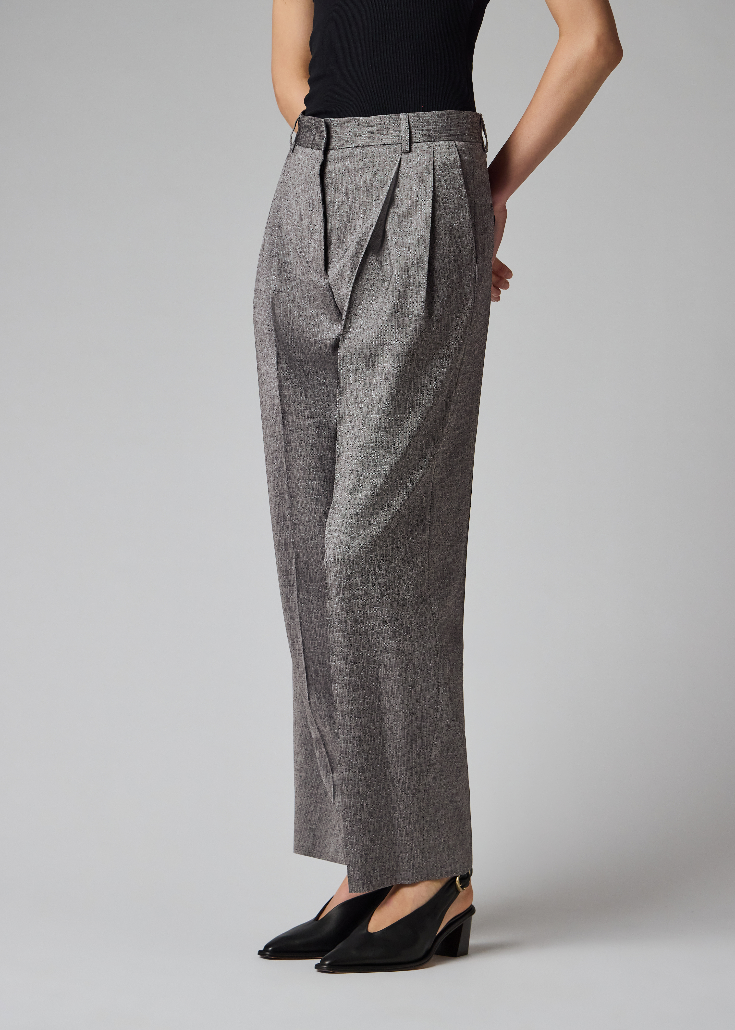 Paul Smith Khaki Textured Wool-Lyocell Belted Trousers | King's Cross