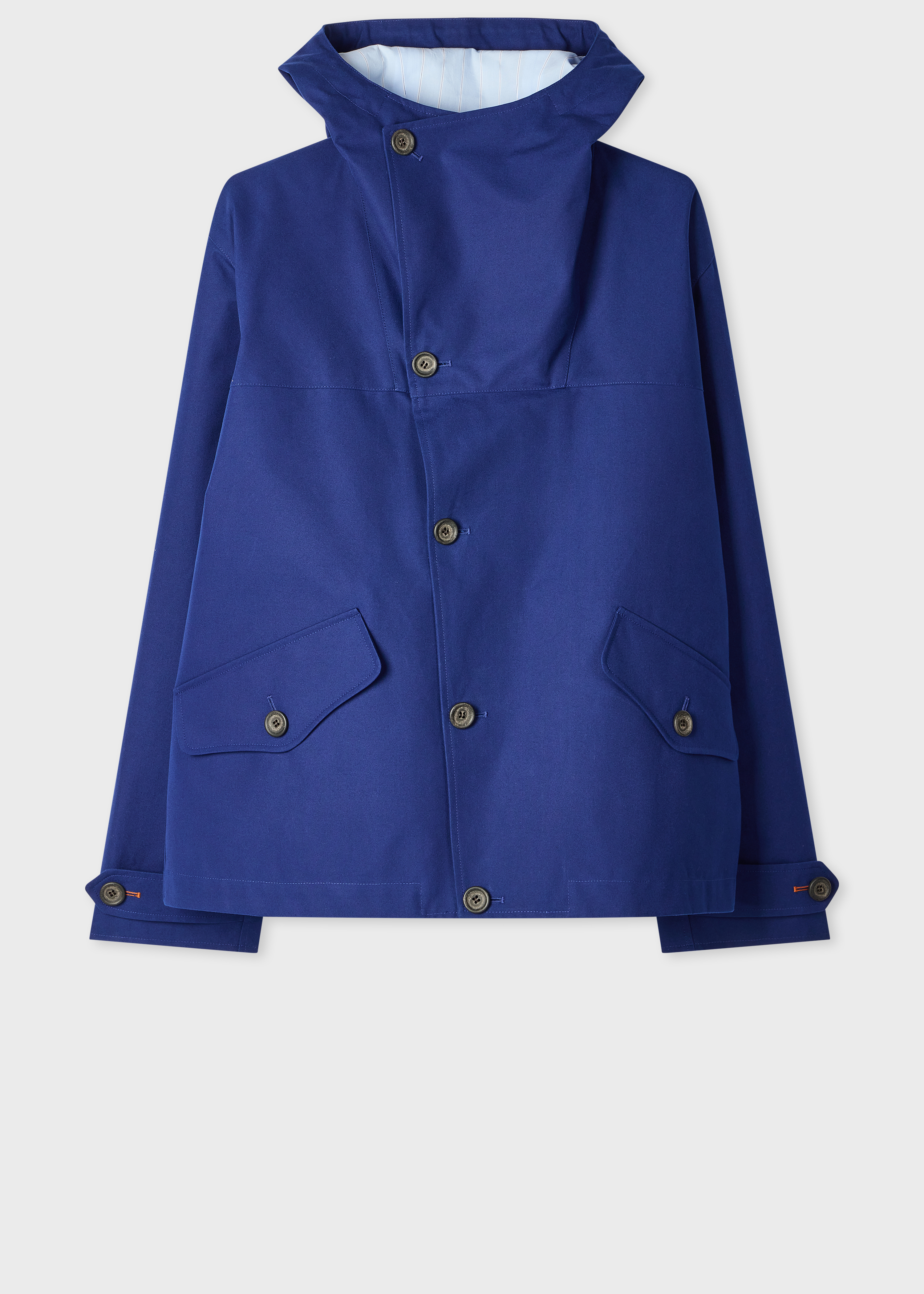 Blue Cotton Hooded Jacket primary image