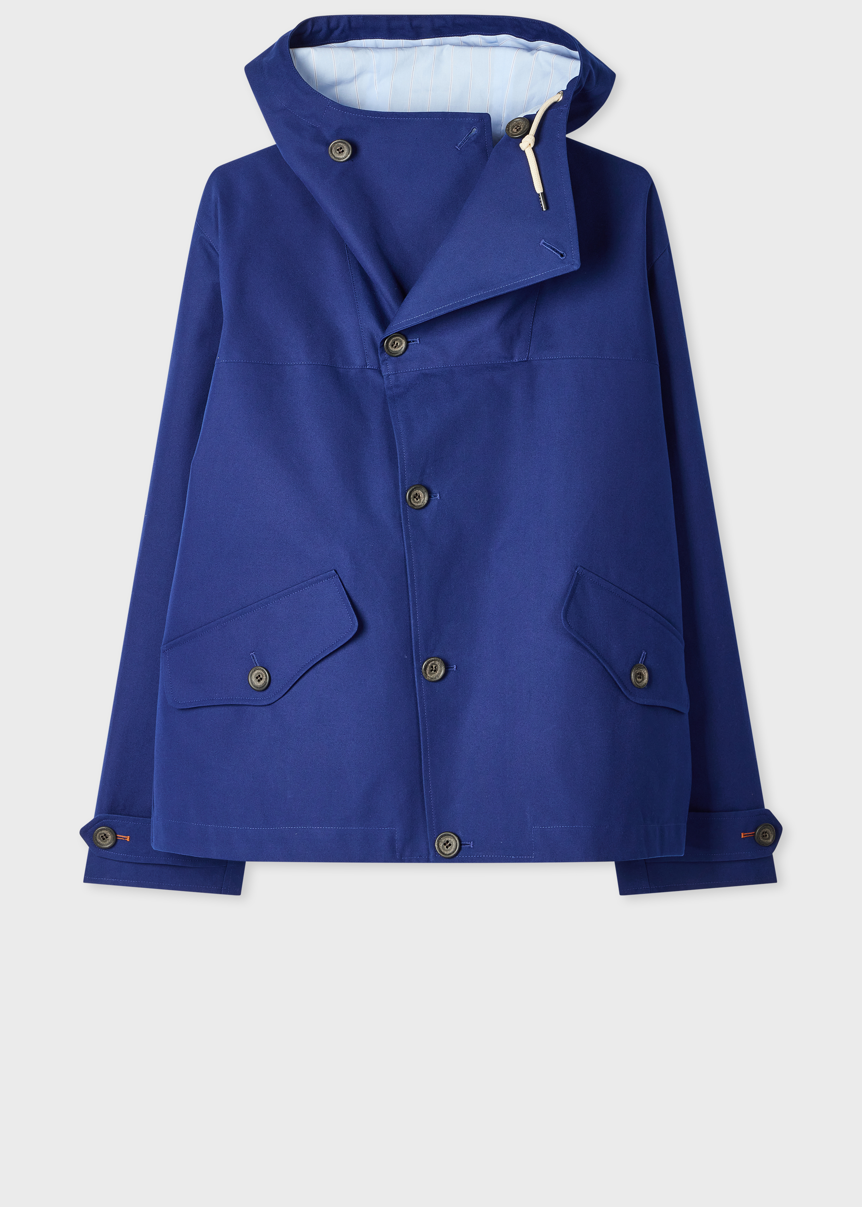 Blue Cotton Hooded Jacket thumbnail 6