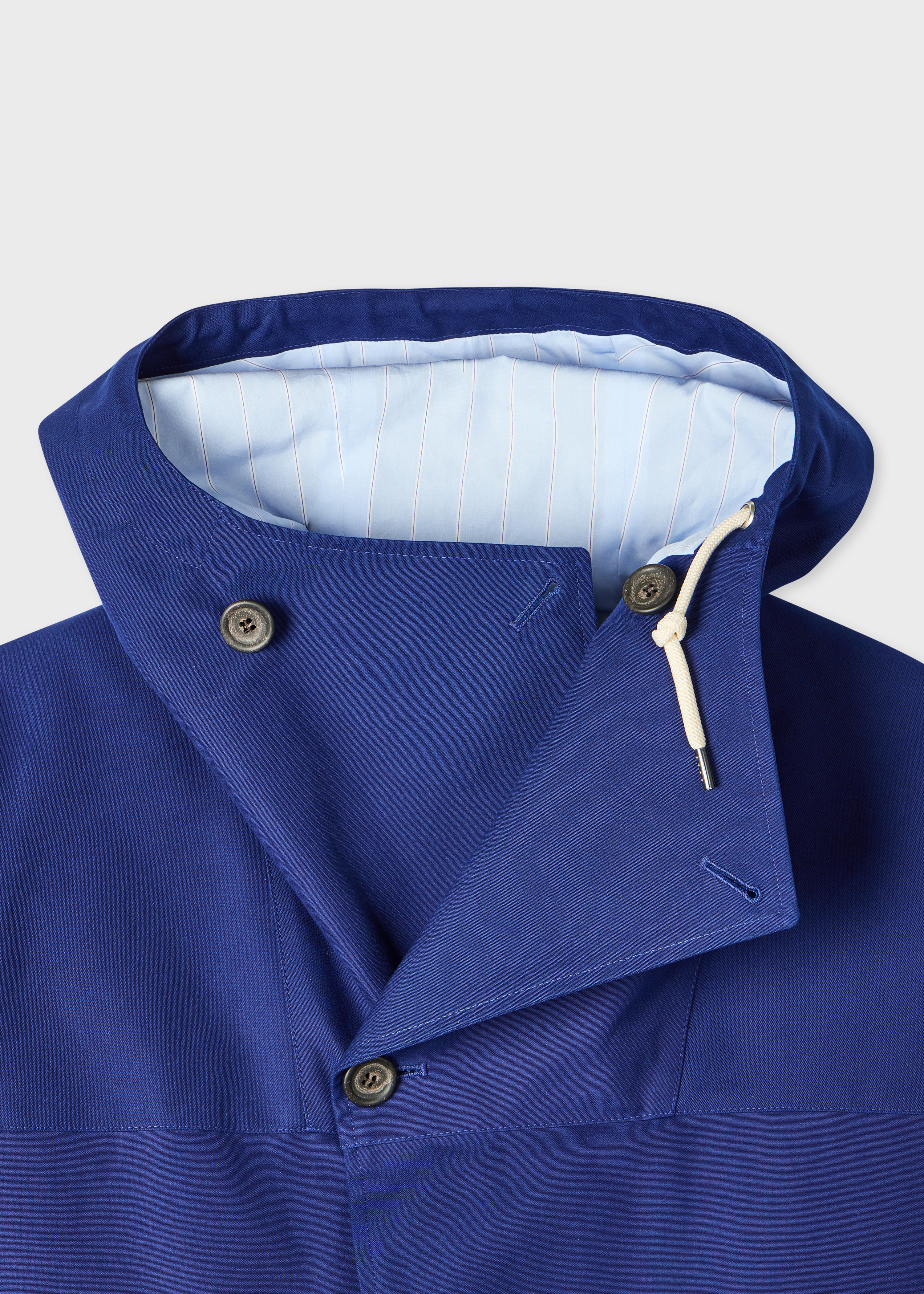 Blue Cotton Hooded Jacket thumbnail 5
