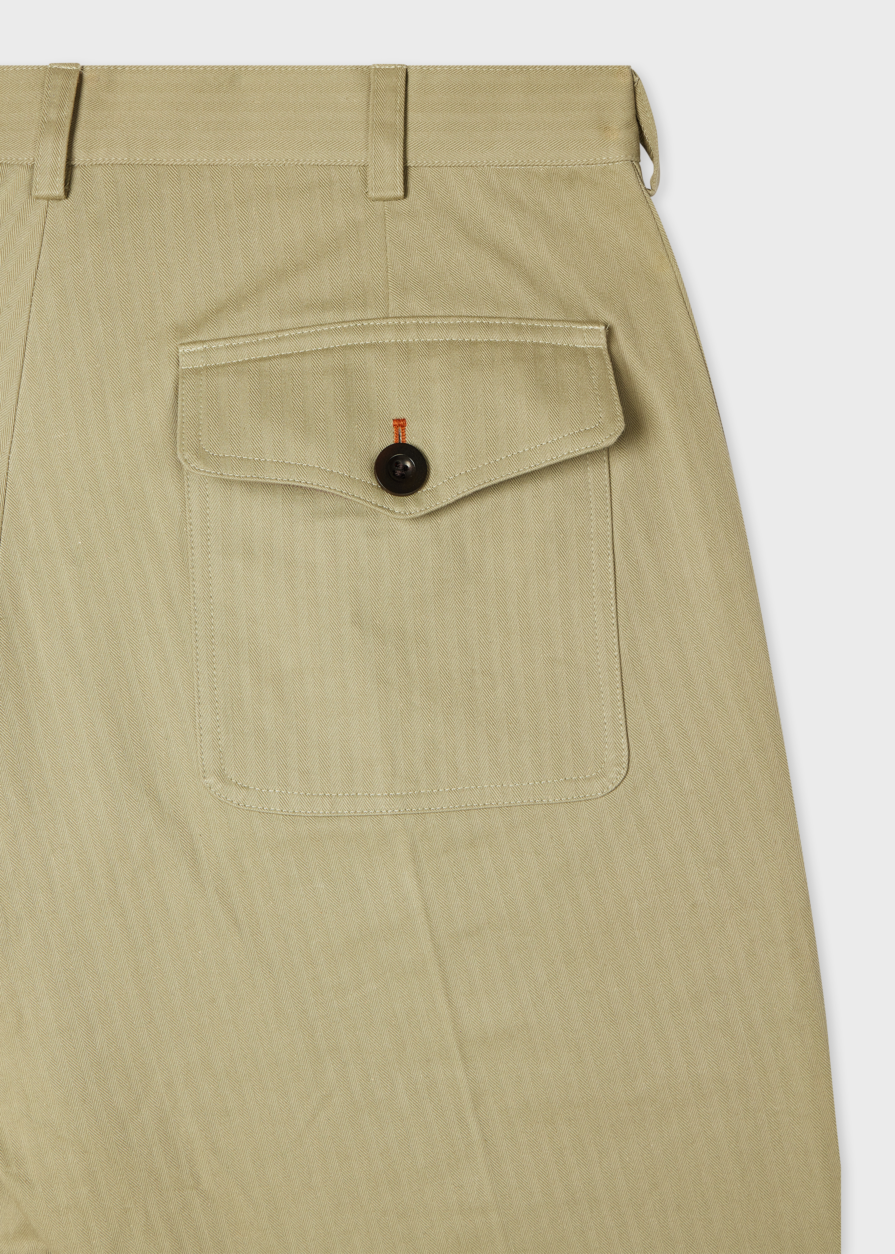 Stone Cotton Herringbone Fatigue Trousers thumbnail 12