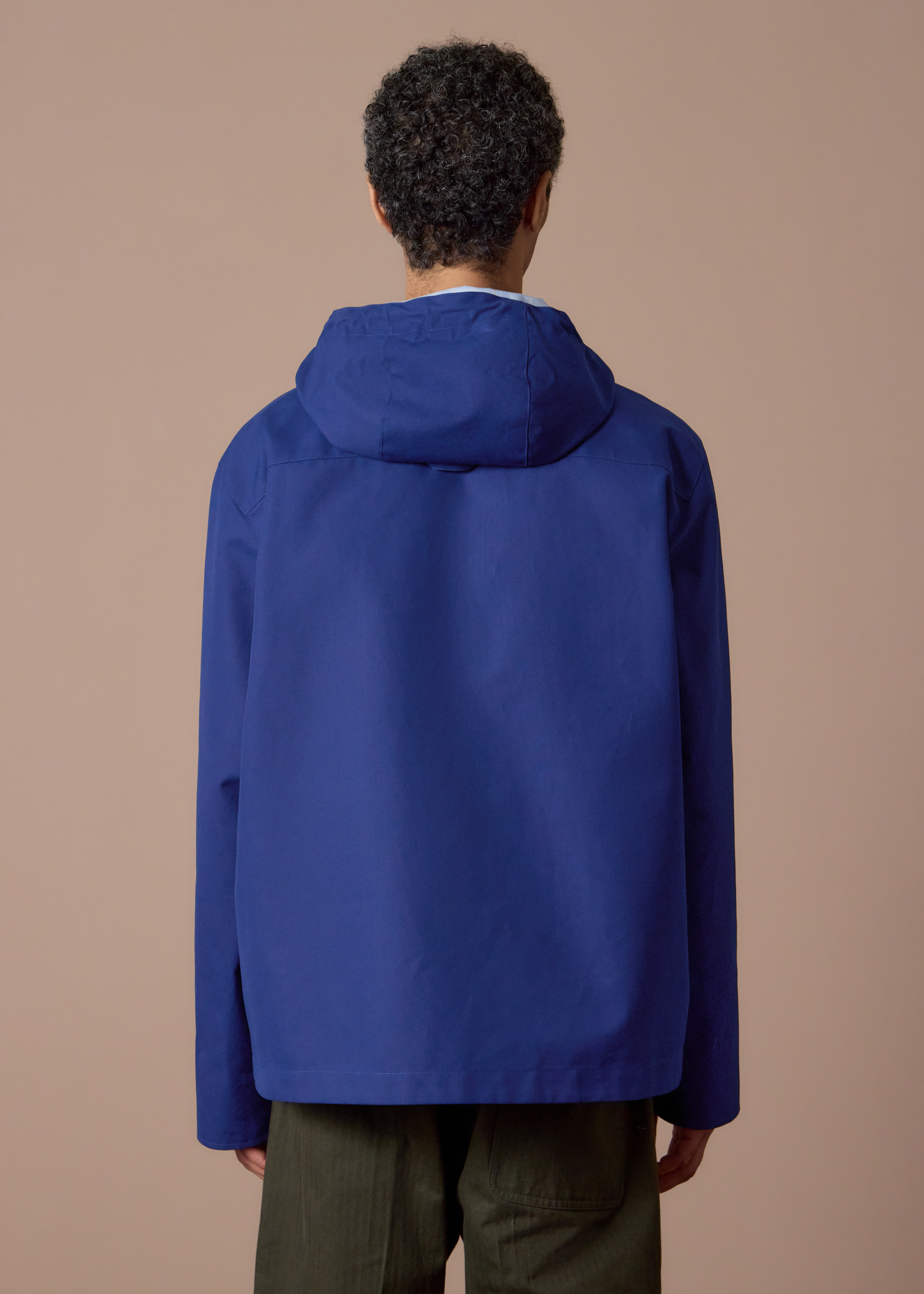 Blue Cotton Hooded Jacket thumbnail 3