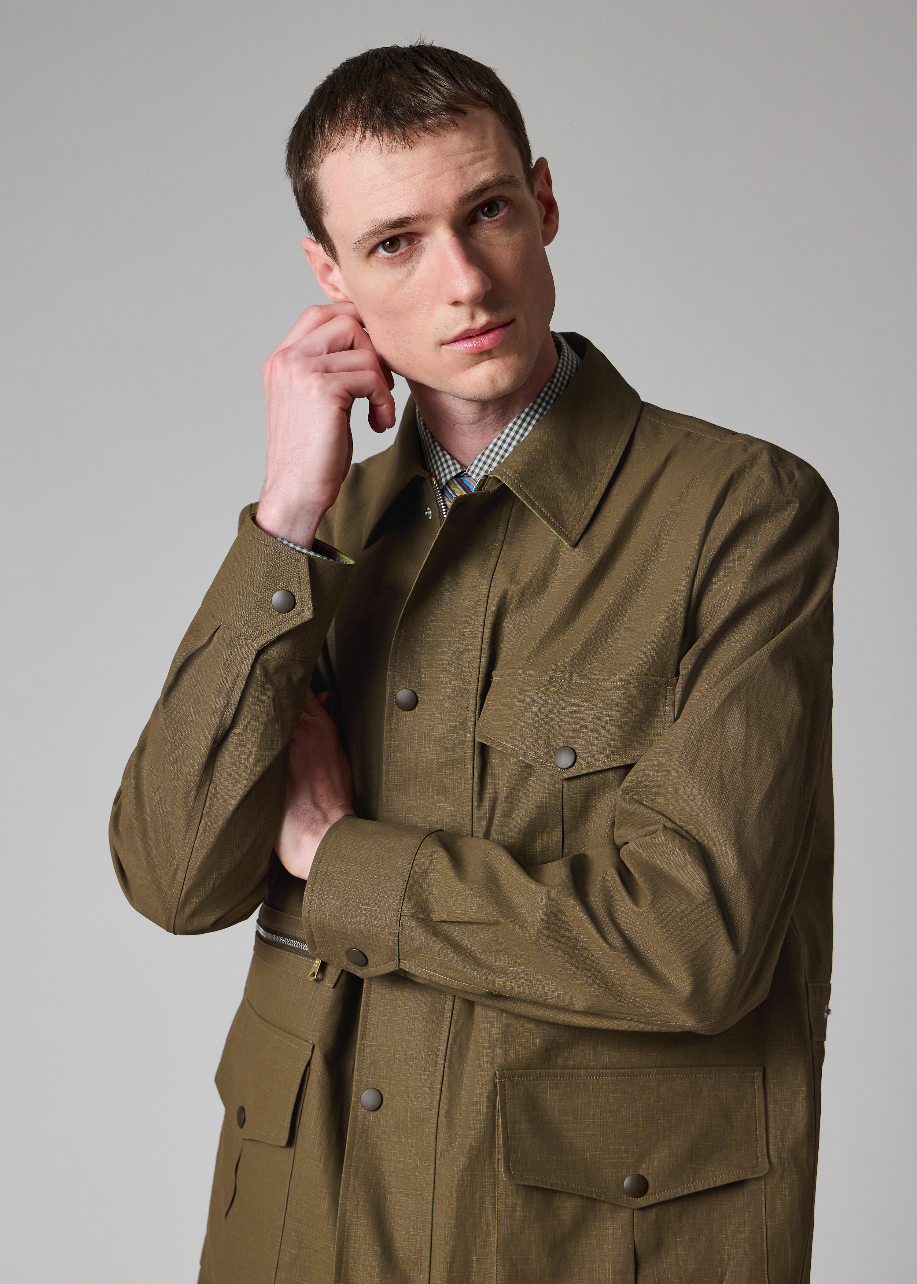 Paul Smith Khaki Linen Field Jacket | King's Cross