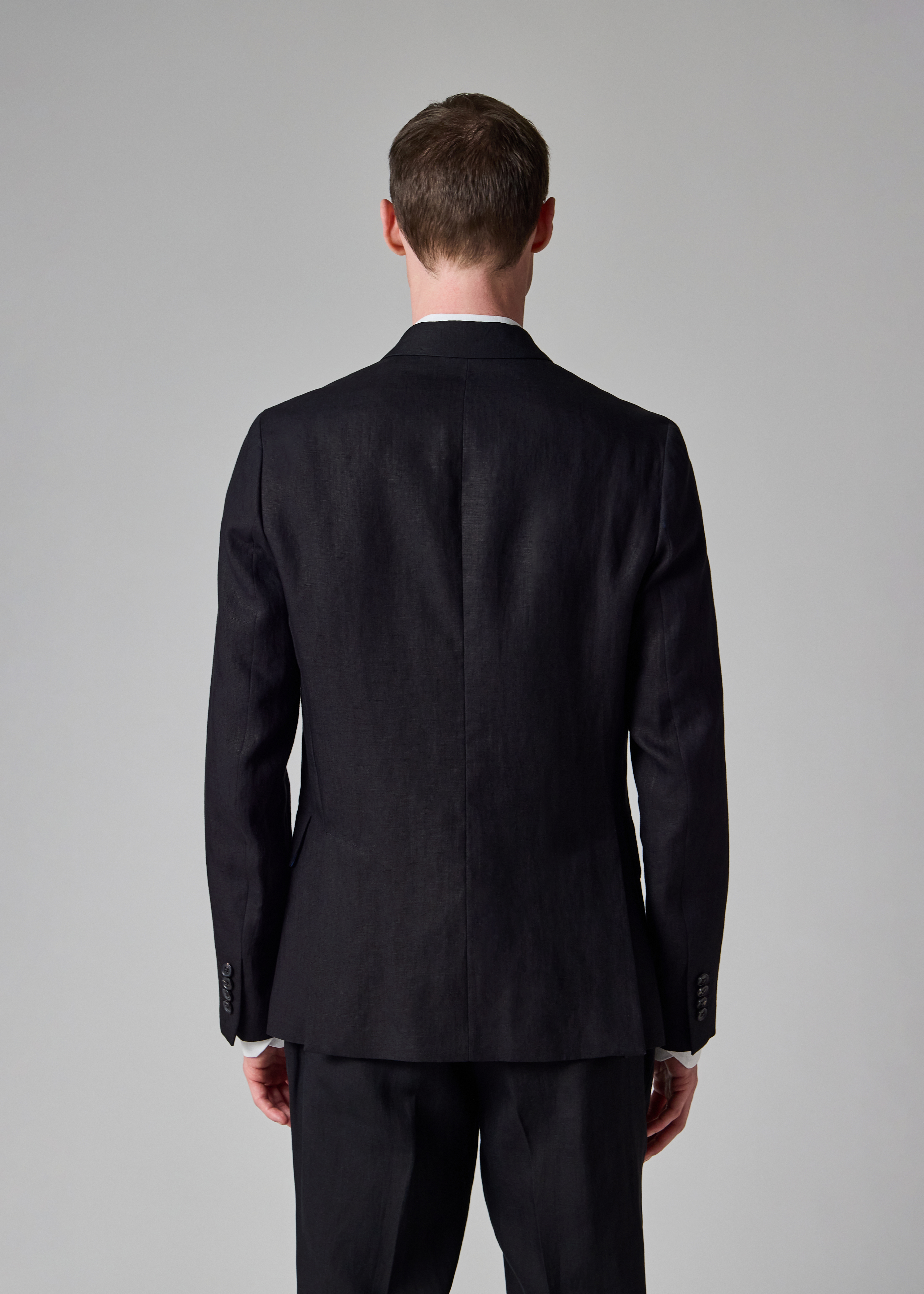 Dark Navy Linen Buggy-Lined Blazer thumbnail 5