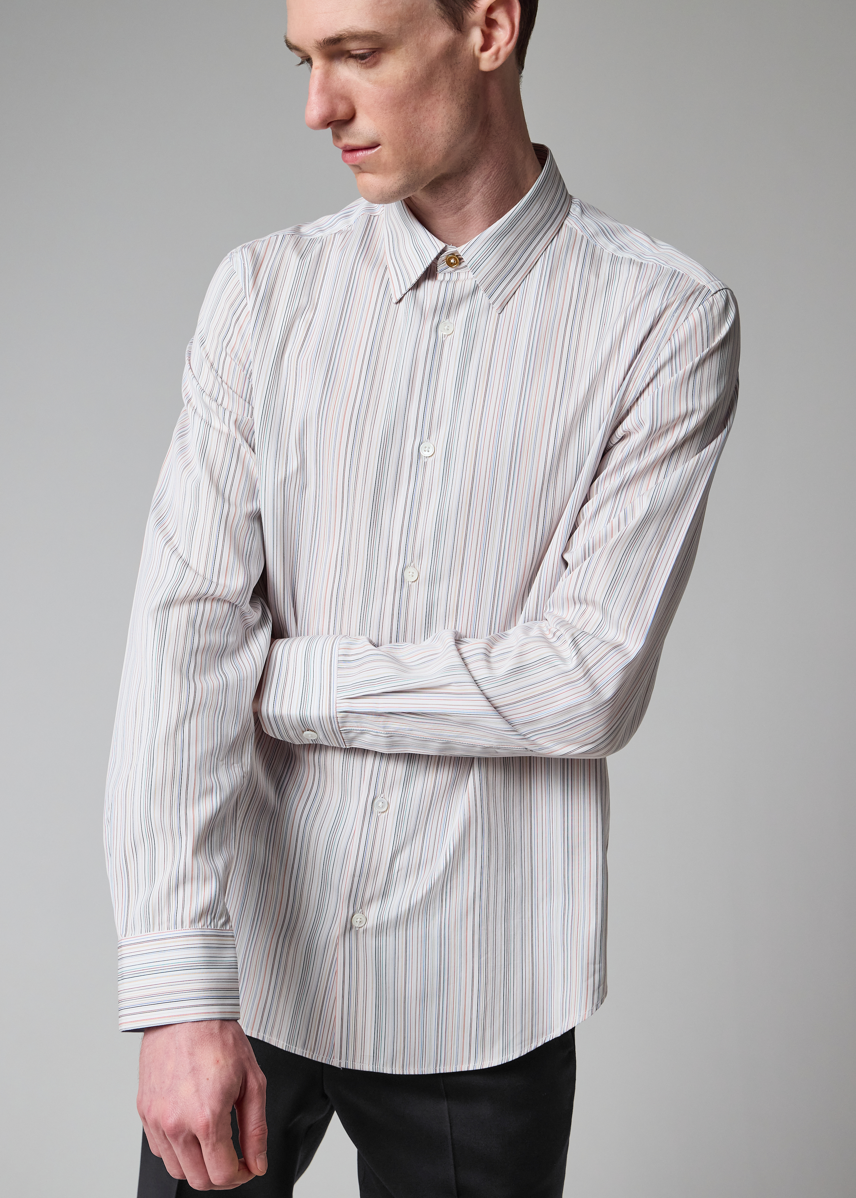 paul smith london dress shirt Paul Smith LONDON Printed Crazy Pattern Long-Sleeve Shirt Multi-Color M (K-169484)