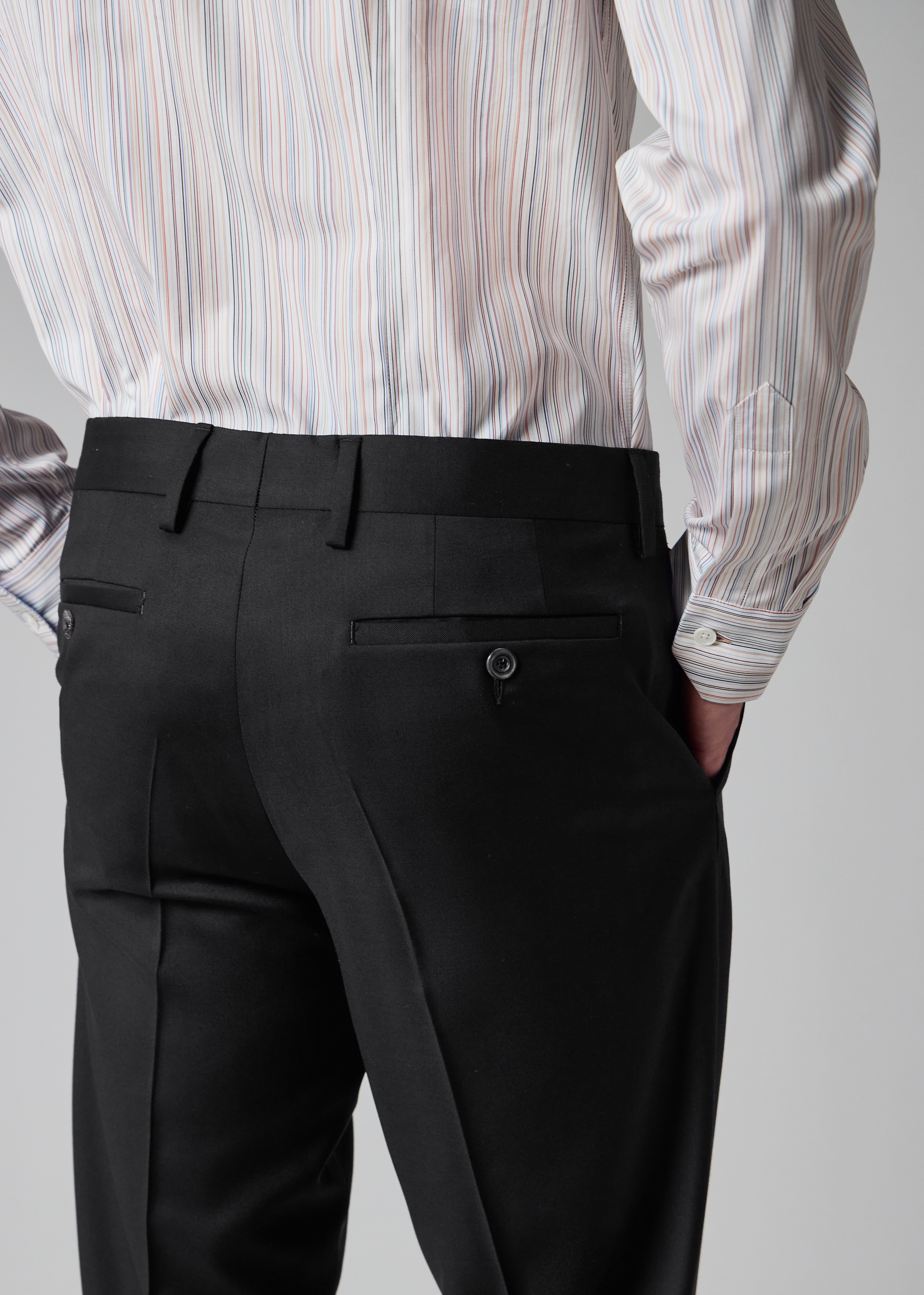 Tailored-Fit Black Wool Twill Two-Button Suit thumbnail 12