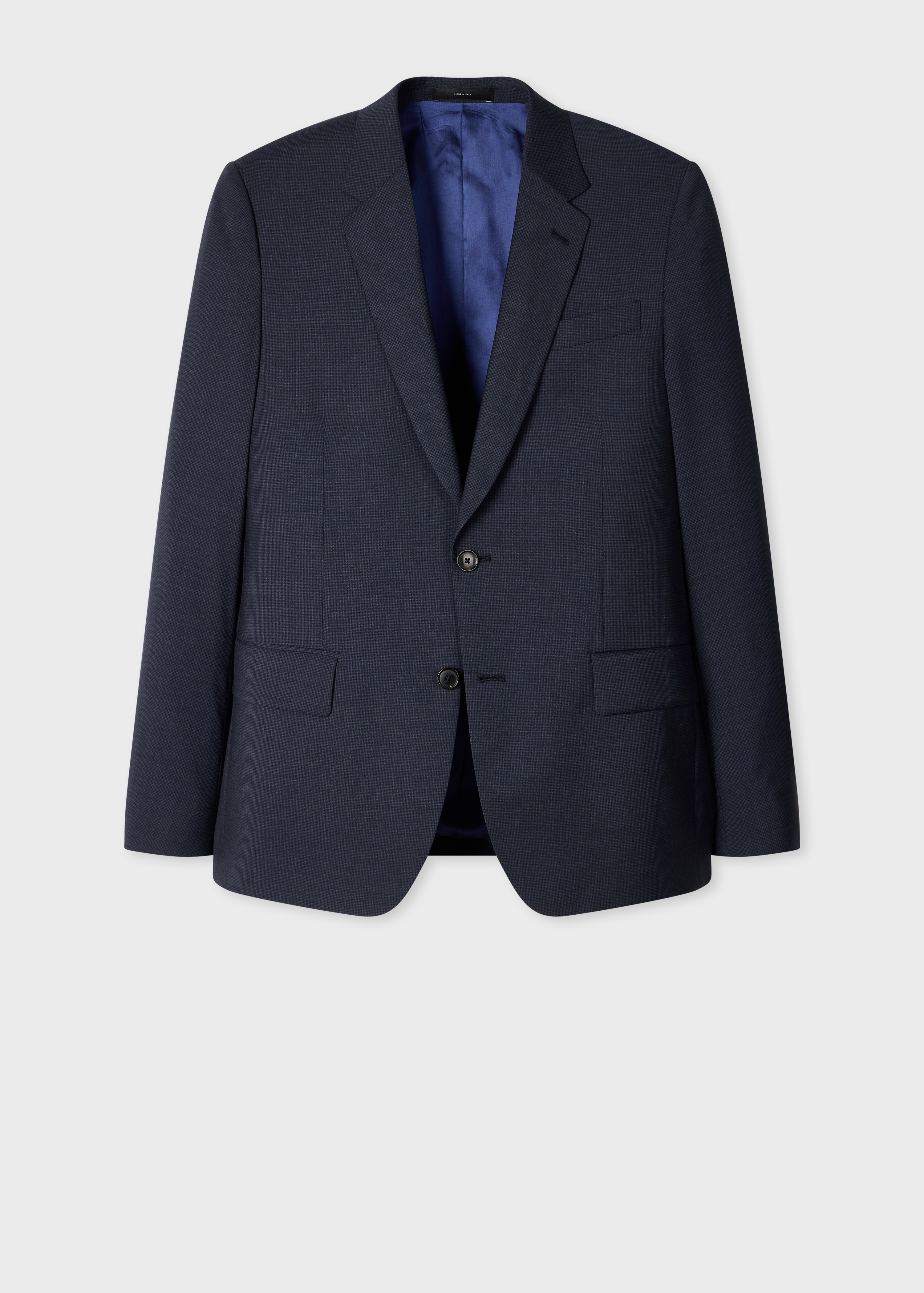 The Soho - Tailored-Fit Navy Houndstooth Wool Blazer primary image