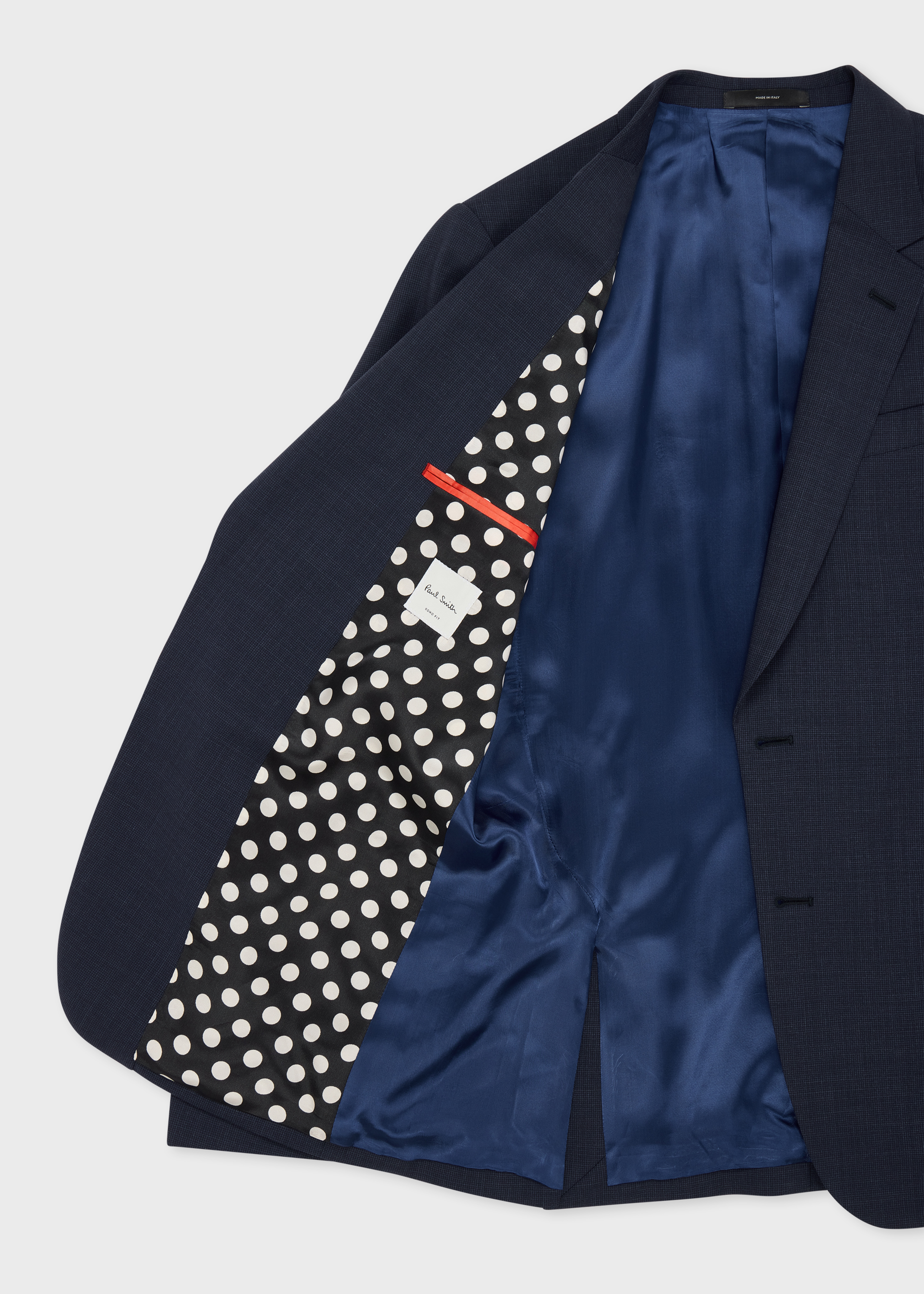 The Soho - Tailored-Fit Navy Houndstooth Wool Blazer thumbnail 6