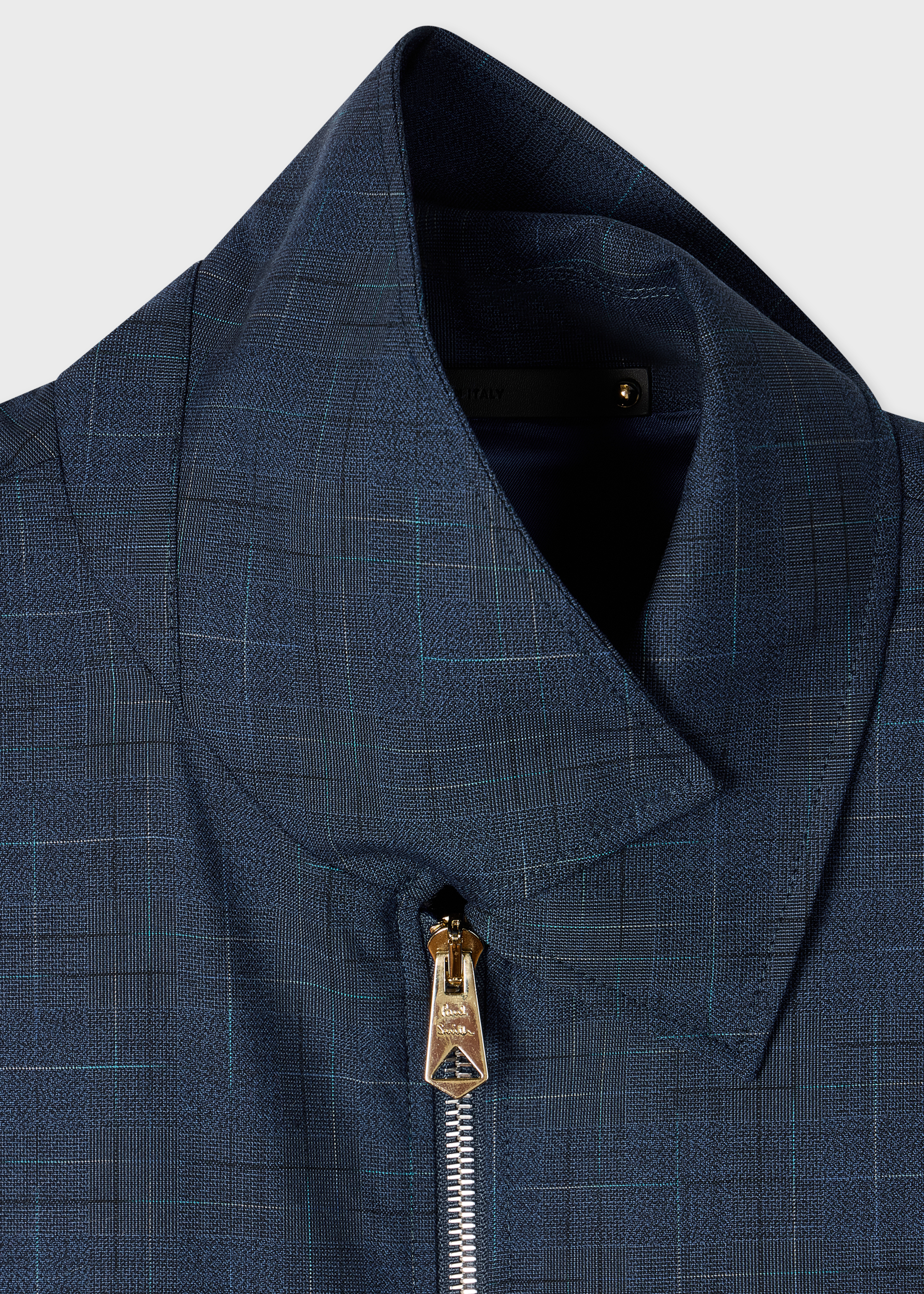 Navy Space-Dye Check Wool Jacket thumbnail 3