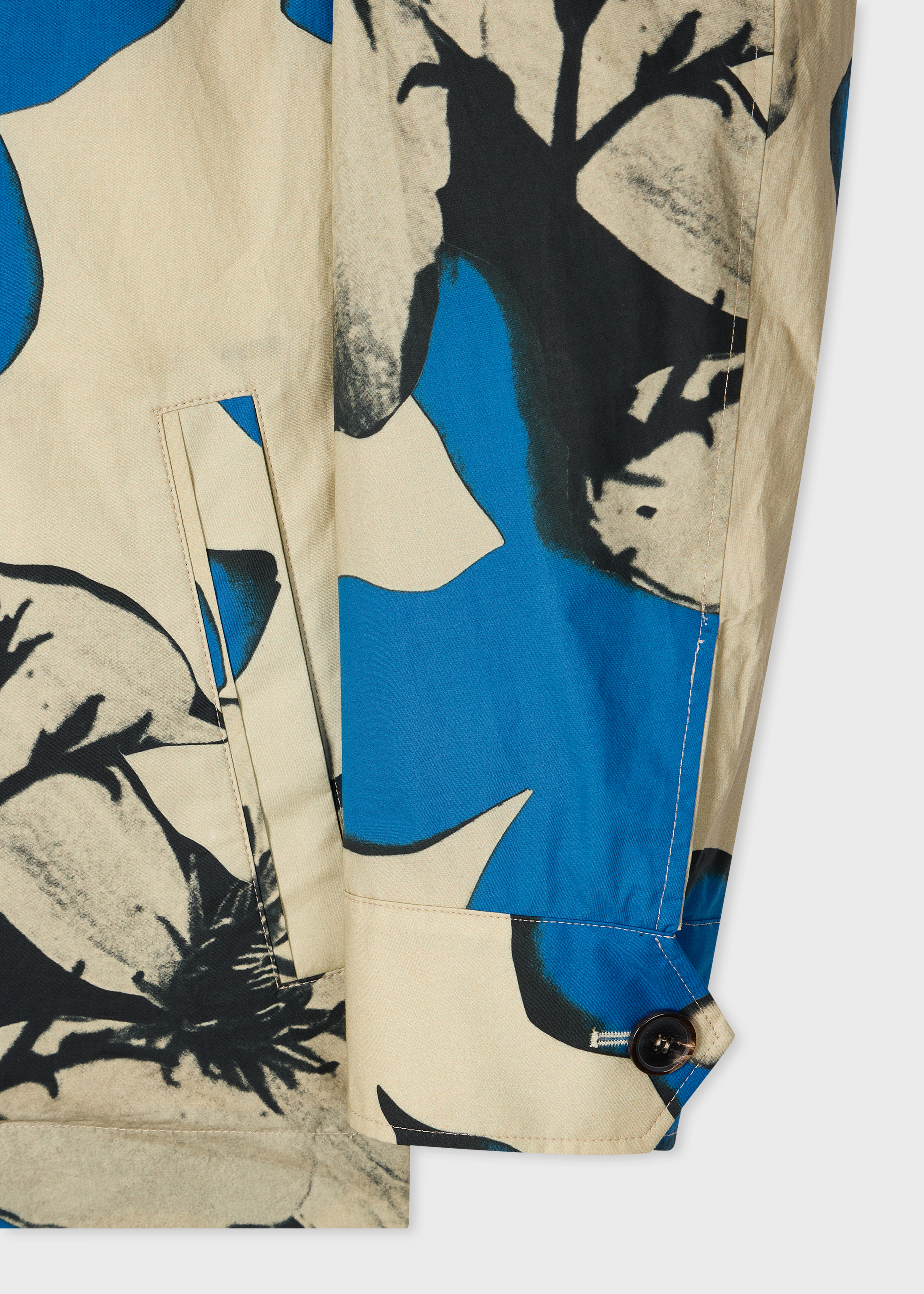 Blue and Ecru Floral Print Cotton Jacket thumbnail 6