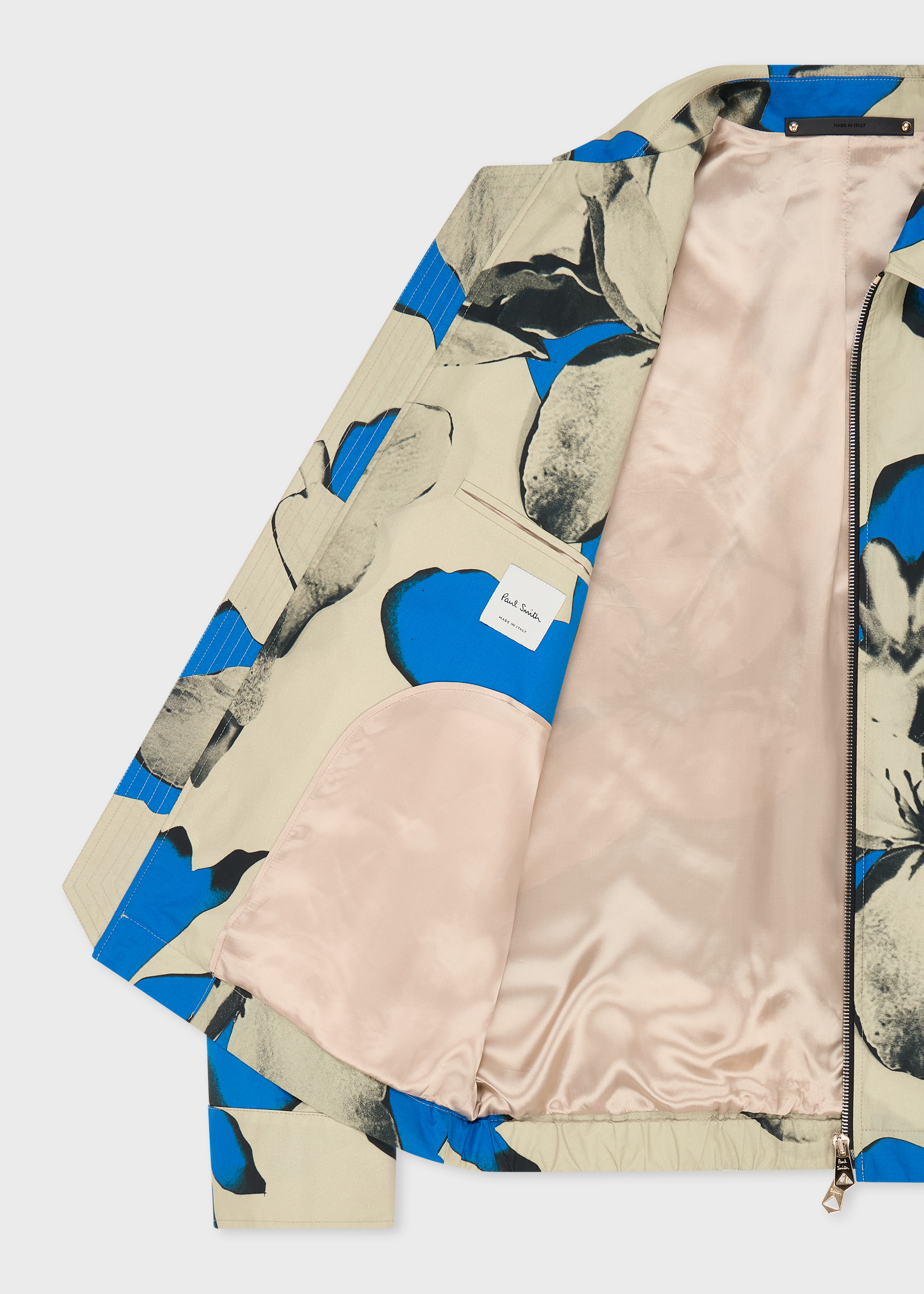 Blue and Ecru Floral Print Cotton Jacket thumbnail 4