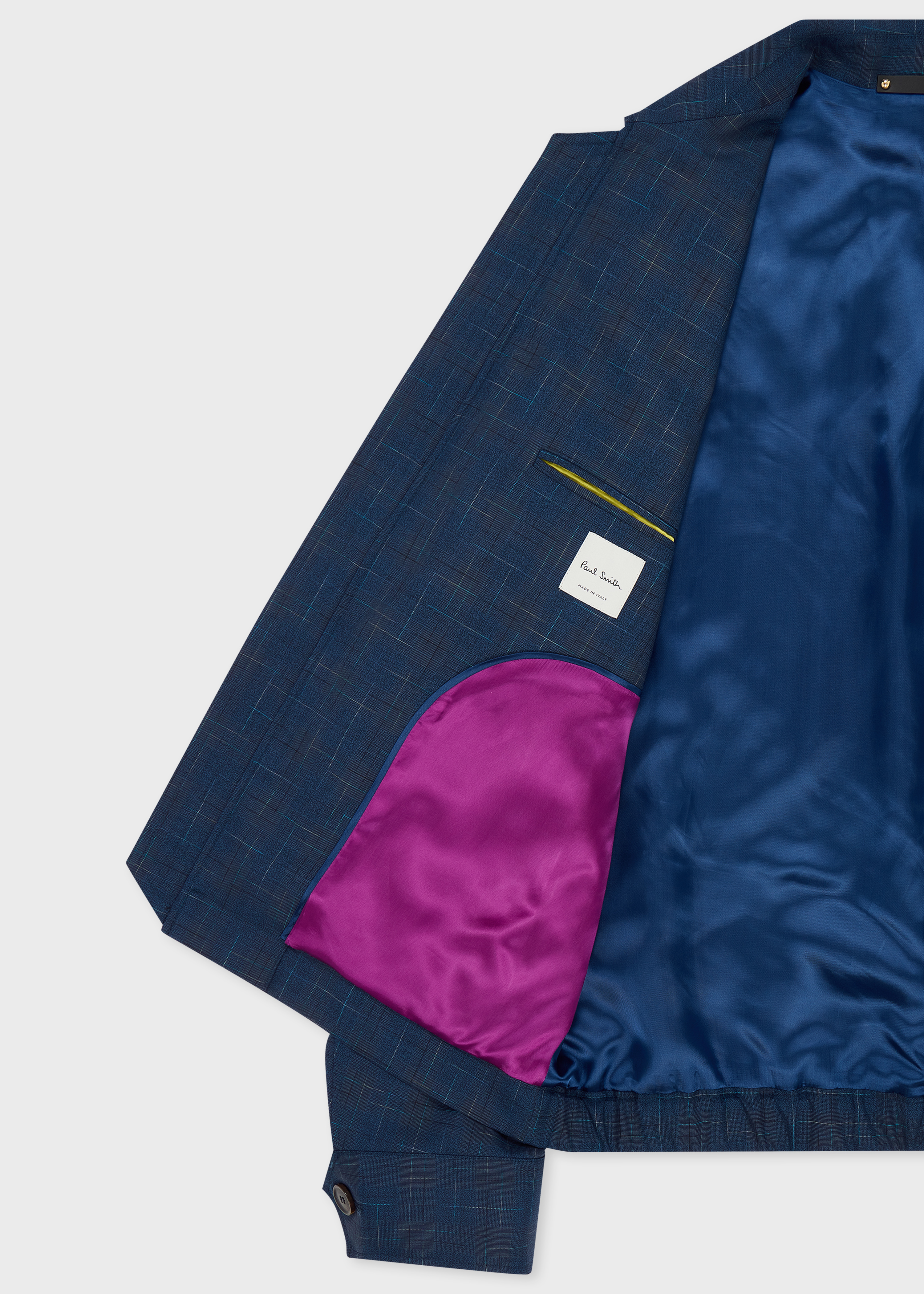 Navy Space-Dye Check Wool Jacket thumbnail 6