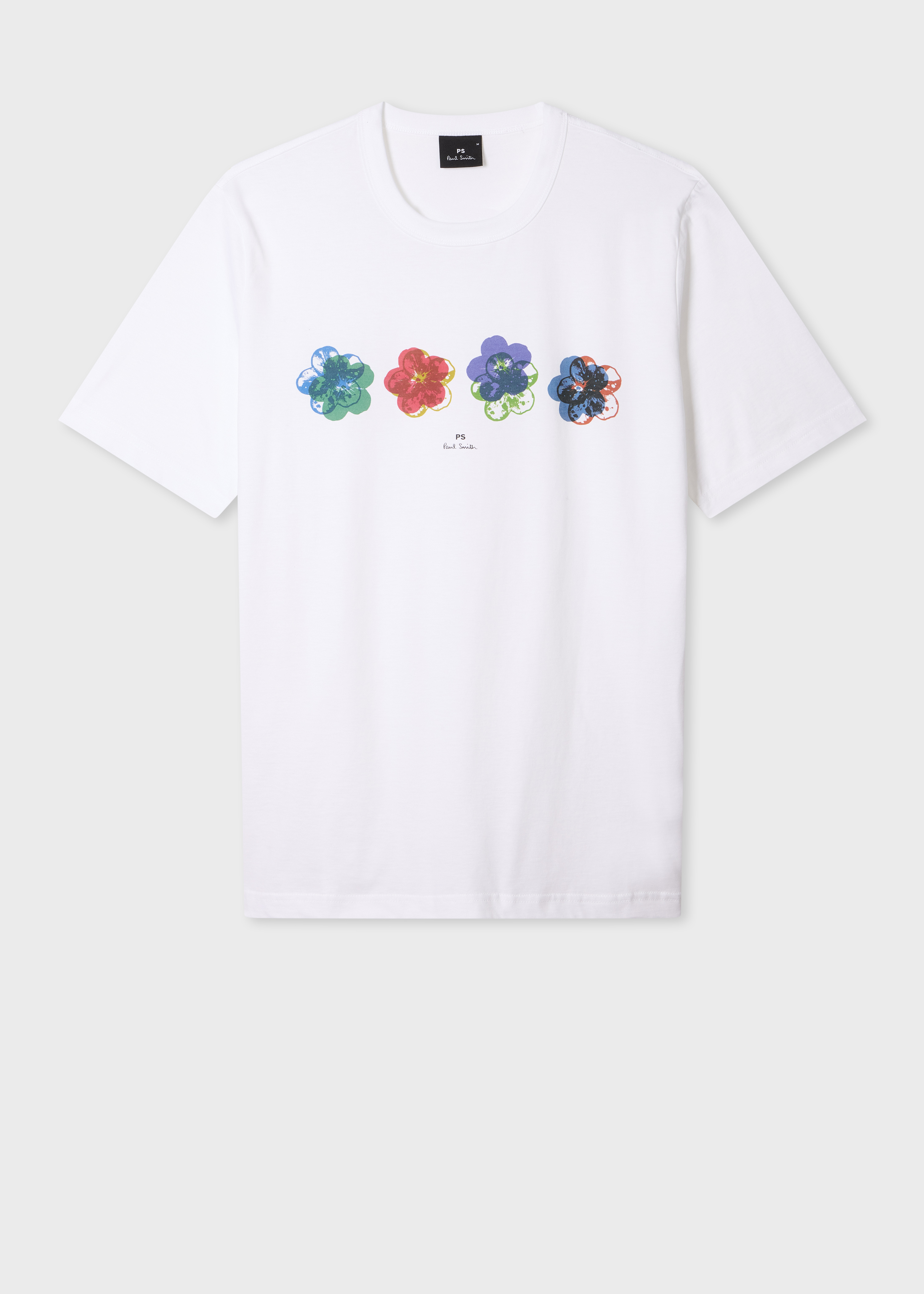 PS Paul Smith White 'Zine Floral' Organic-Cotton T-Shirt | King's