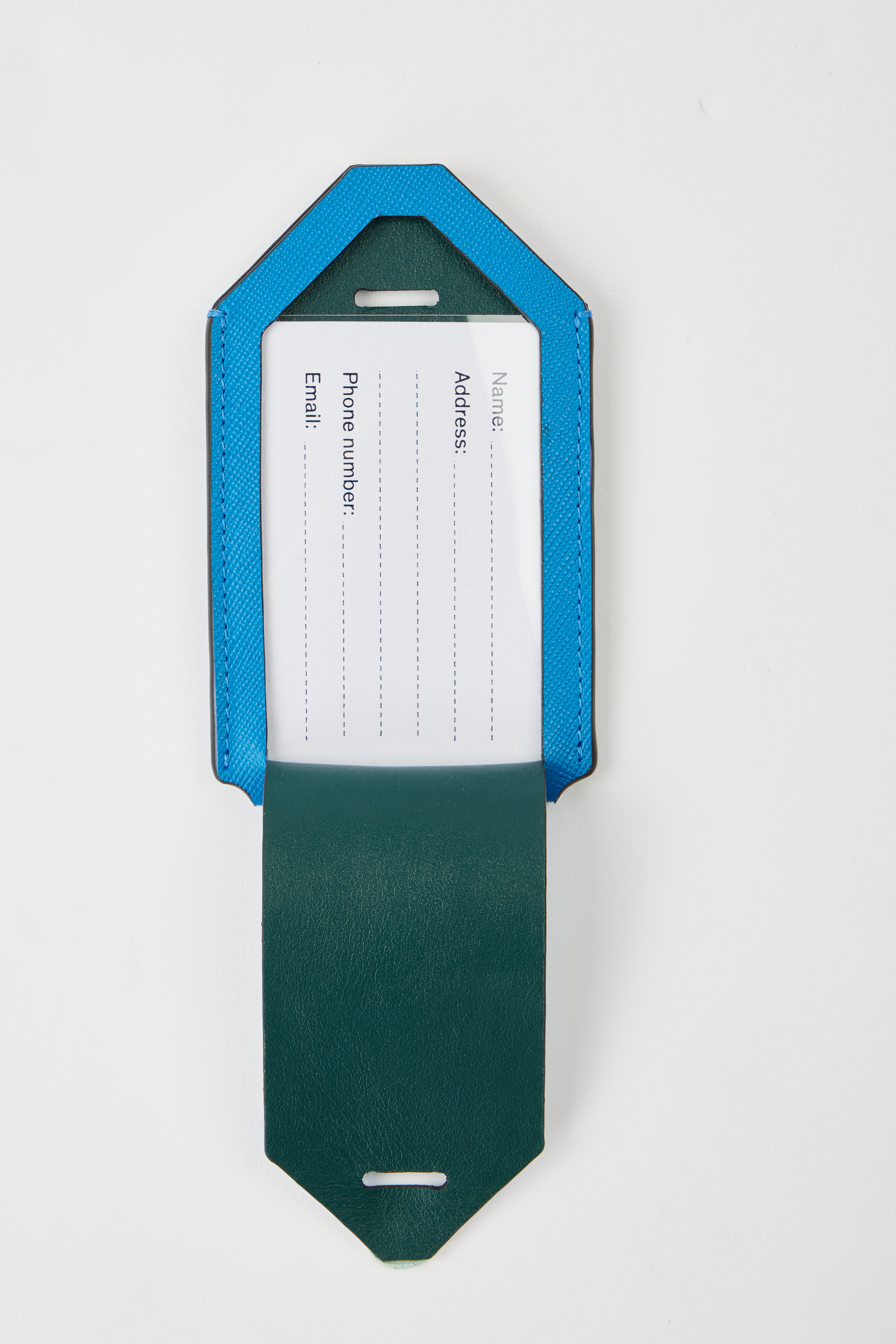 Bright Blue Leather Luggage Tag Paul Smith