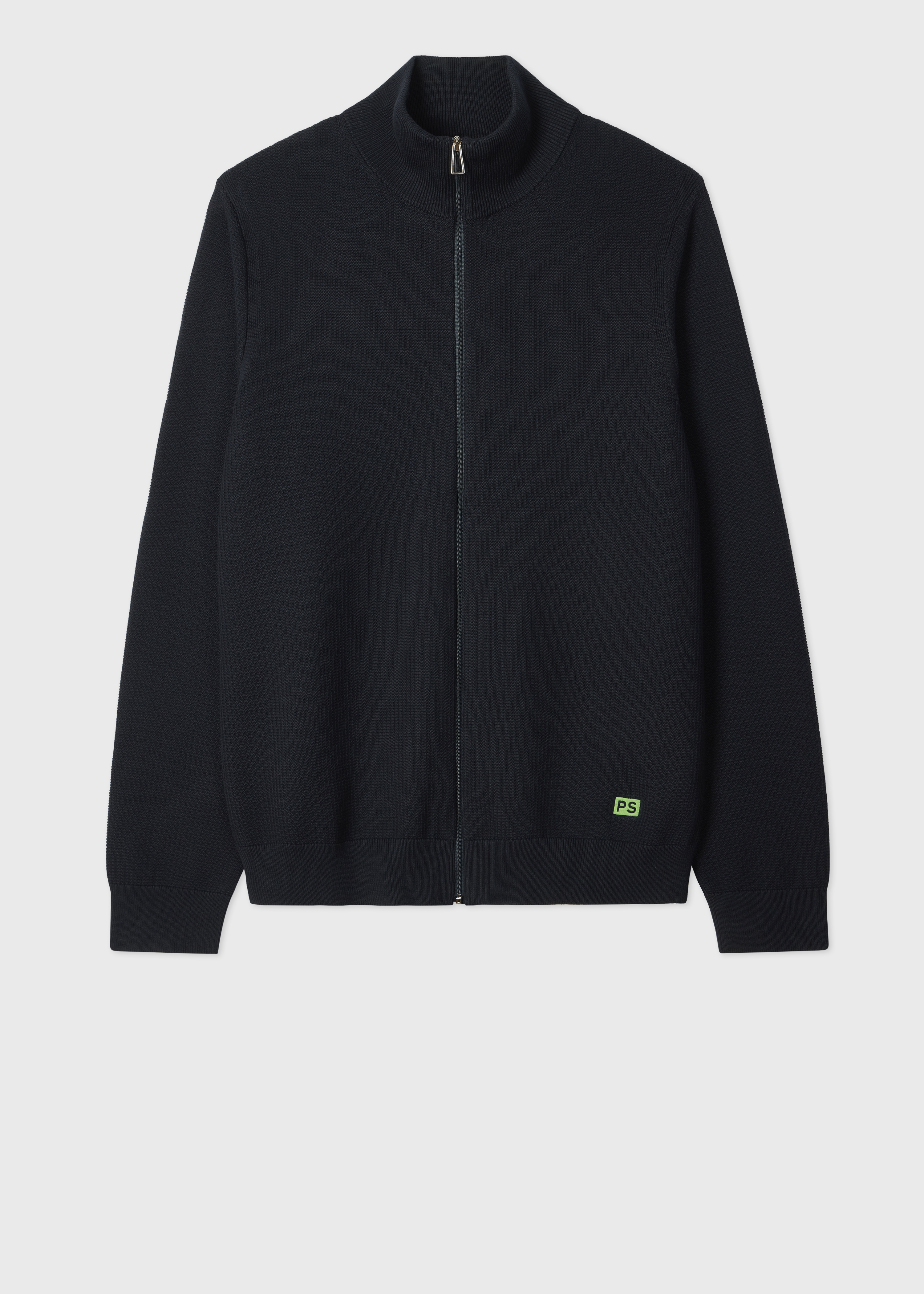 Paul Smith Navy Mixed Media Blazer With Detachable Zip Cardigan 