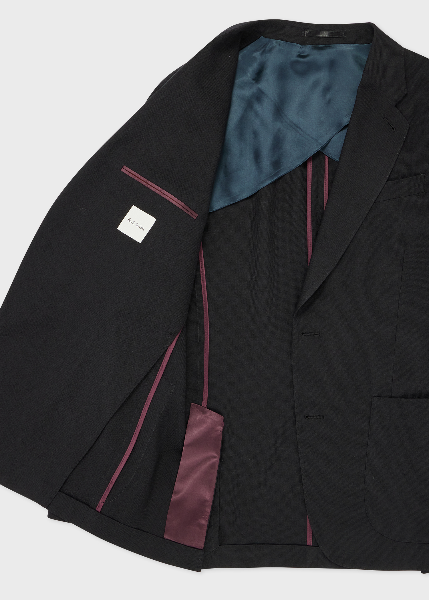 Black Two-Ply Merino Wool Patch-Pocket Blazer thumbnail 3