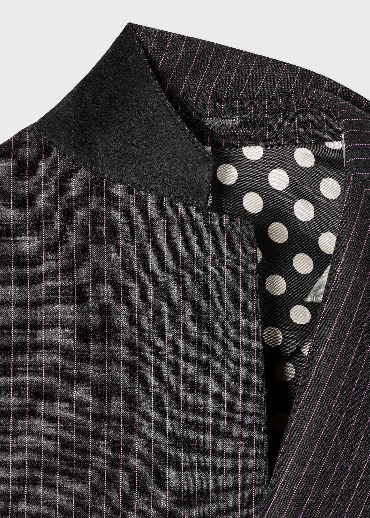 Charcoal Pinstripe Wool Patch-Pocket Blazer thumbnail 3