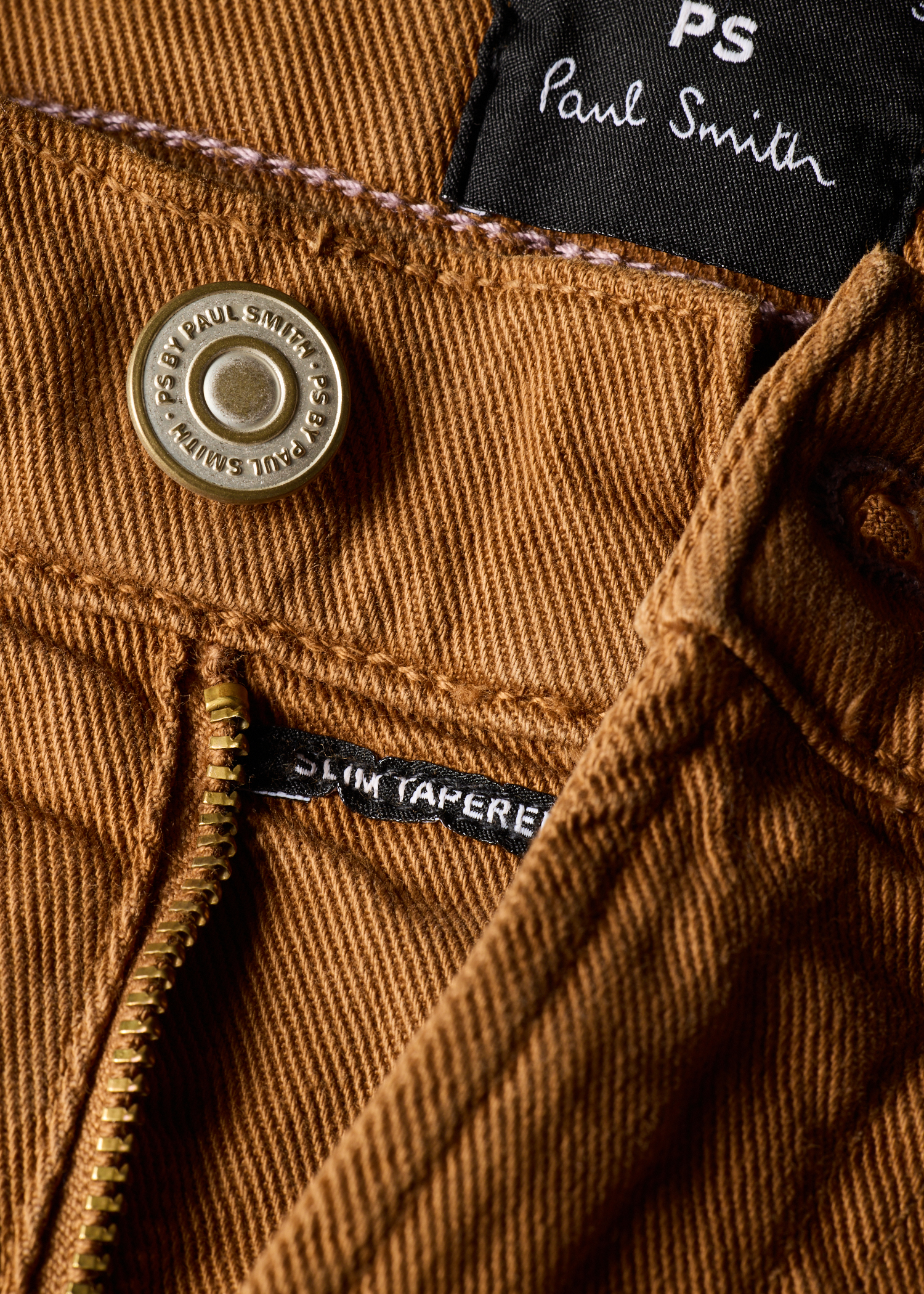 Men's Slim Tapered-Fit Tan Garment-Dyed Jeans