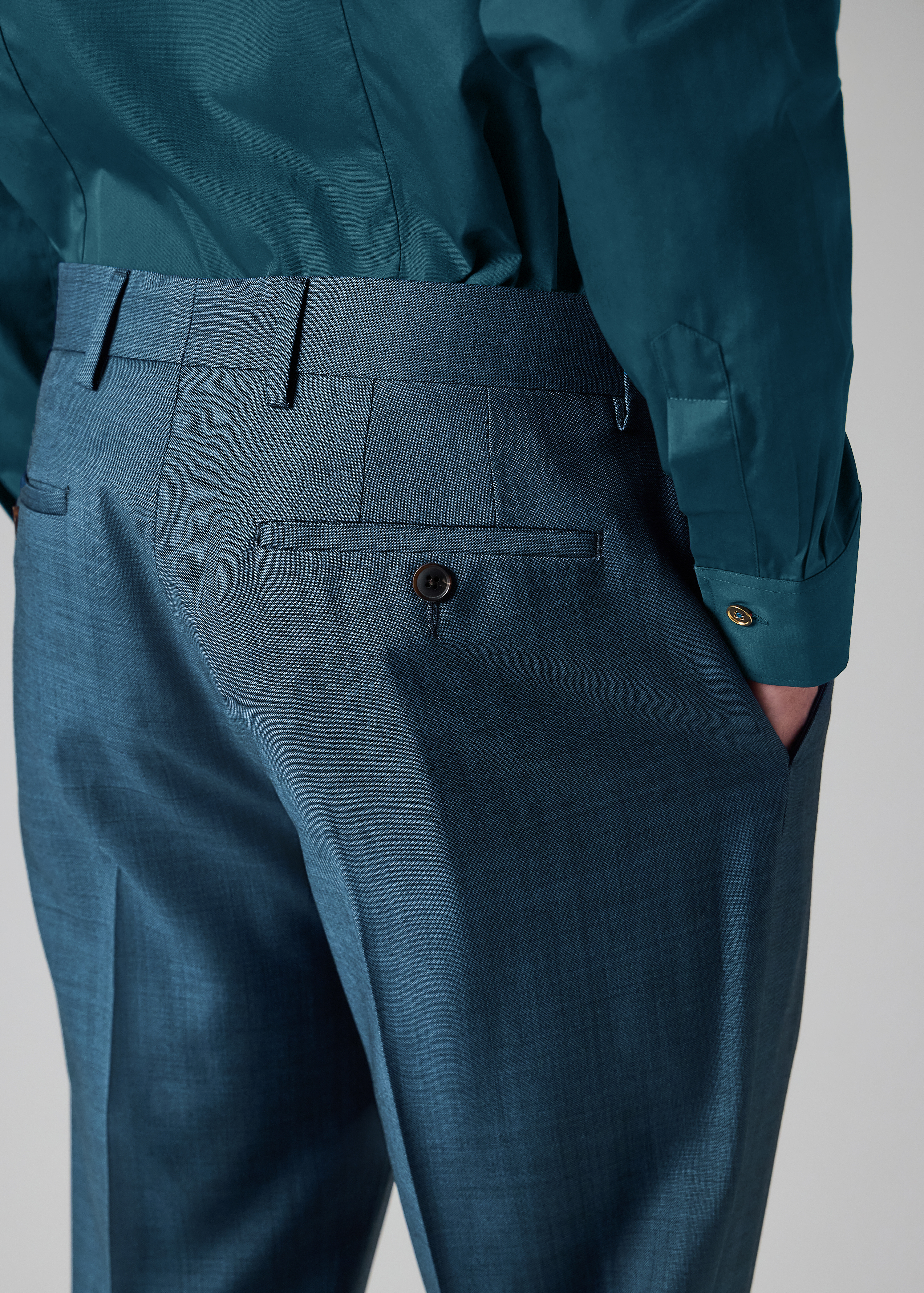 The Soho - Teal Sharkskin Wool Suit thumbnail 6