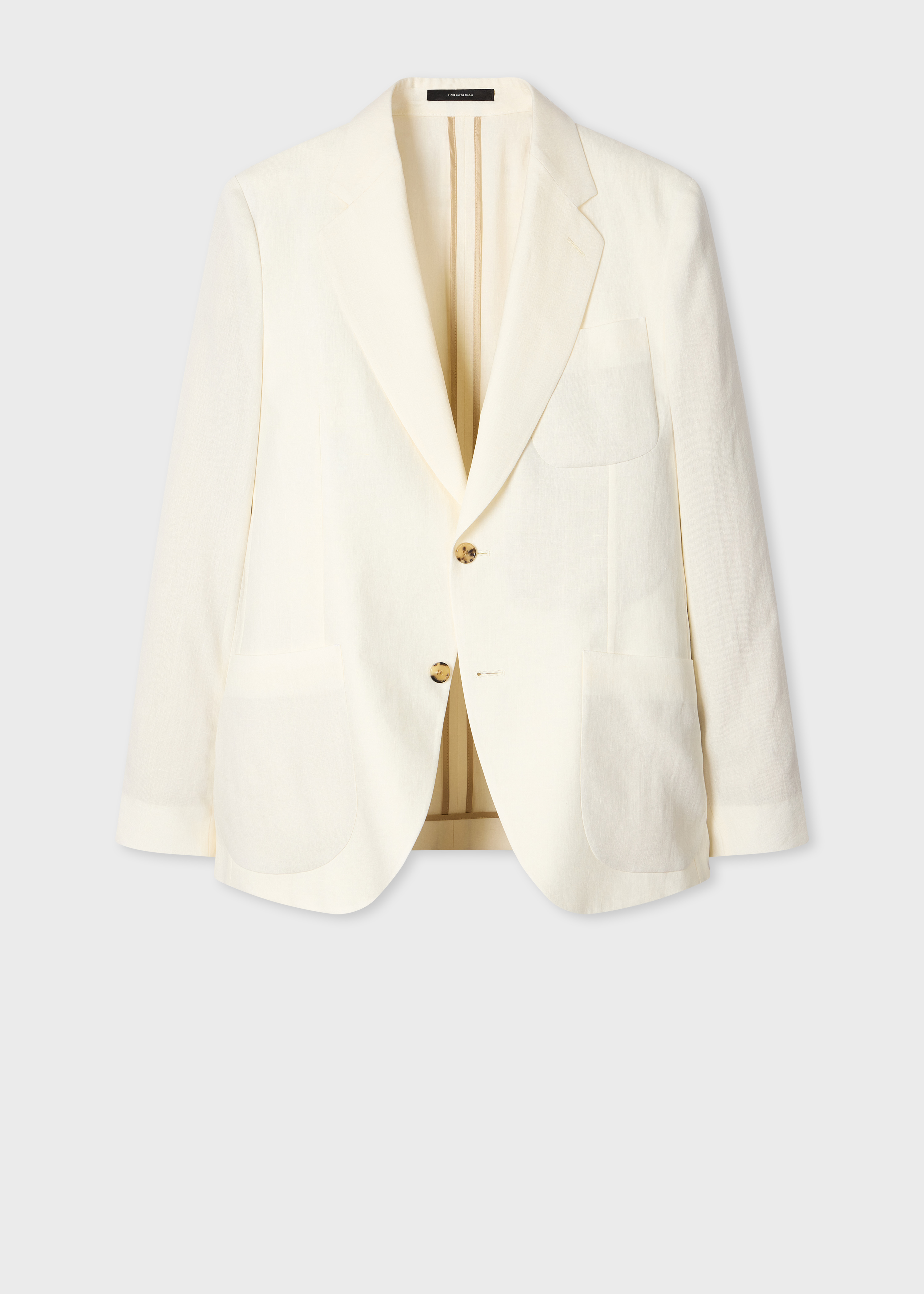 Ivory Linen Two-Button Blazer primary image