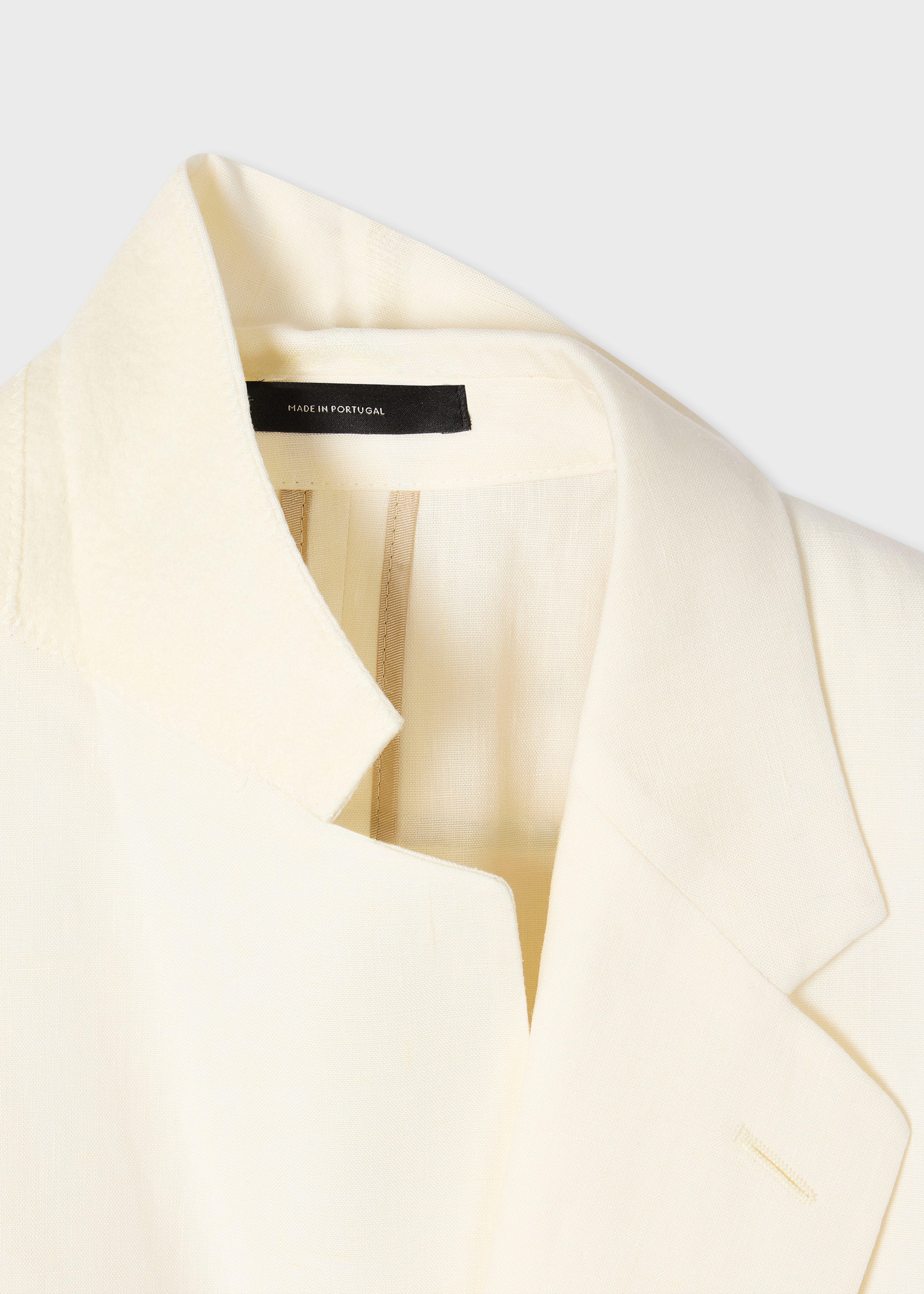 Ivory Linen Two-Button Blazer thumbnail 2